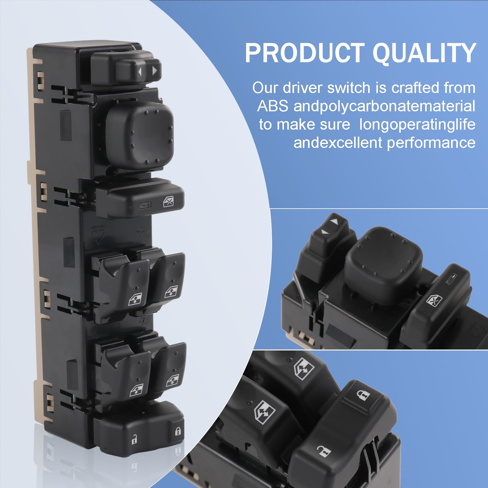 DICMIC Front Driver Side Master Power Window Switch and Door Lock with Mirror Switch Module Compatible with 2003-2007 Chevrolet,