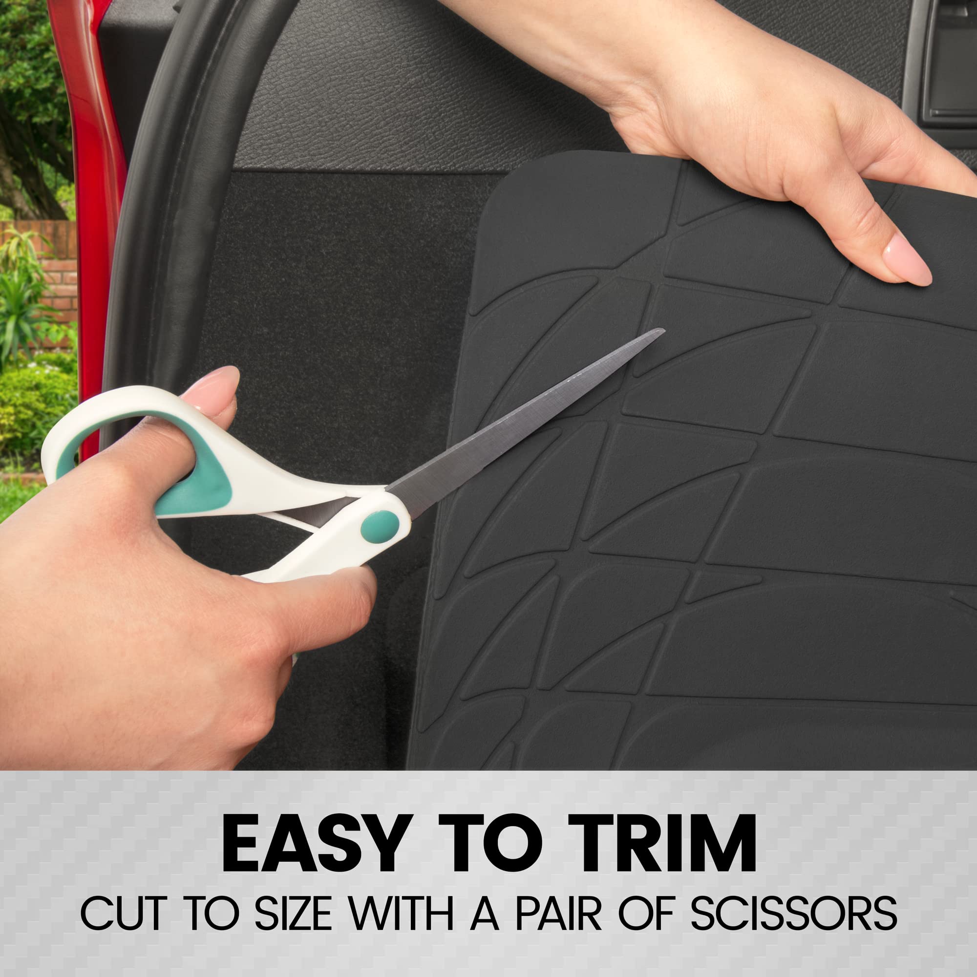 Bdk Heavy Duty Rubber Cargo Mat Liner - All-Weather Trunk Protection, Trim-To-Fit Design For Cars, Suvs, Vans & Trucks - Non-Sli