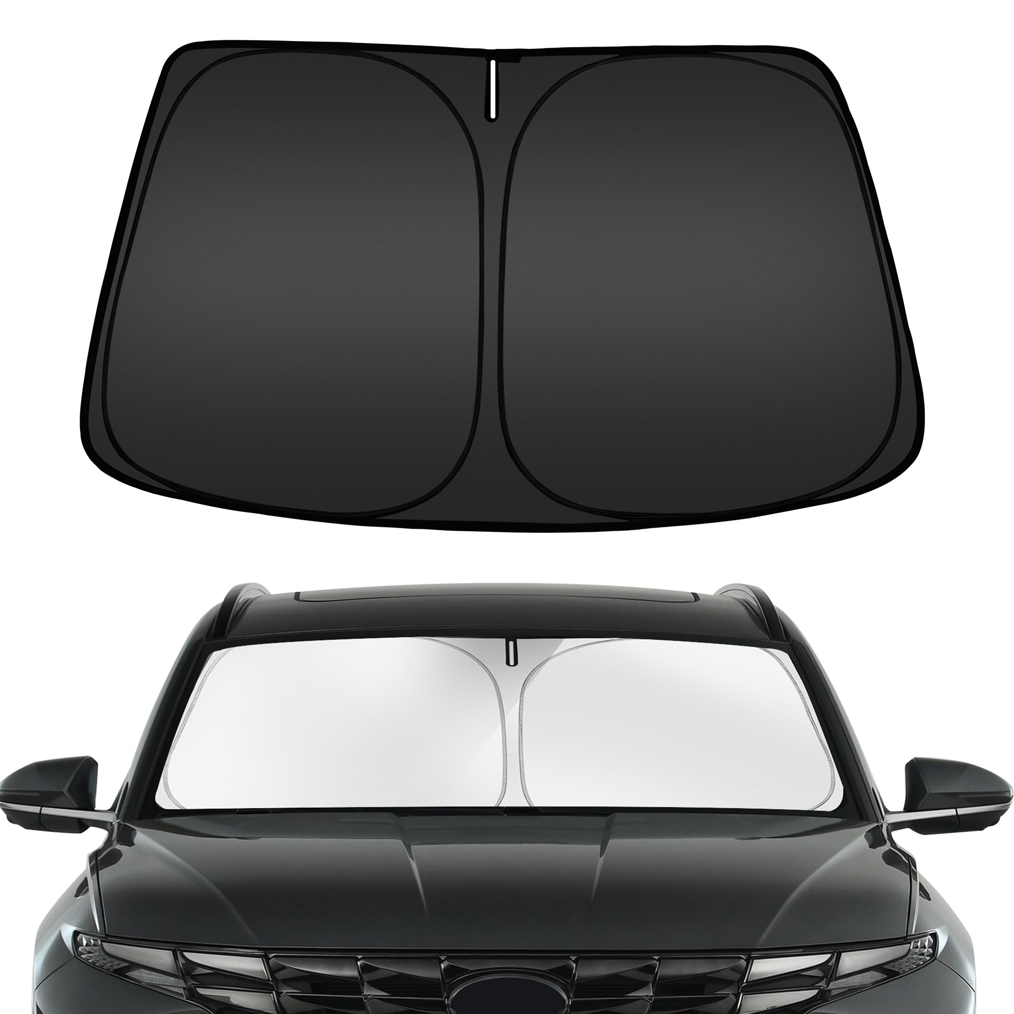 Arismotor Windshield Sun Shade For Hyun-Dai Tucson 2022-2025, Custom Fit Foldable Front Window Sunshade Sun Visor Protector, Blo