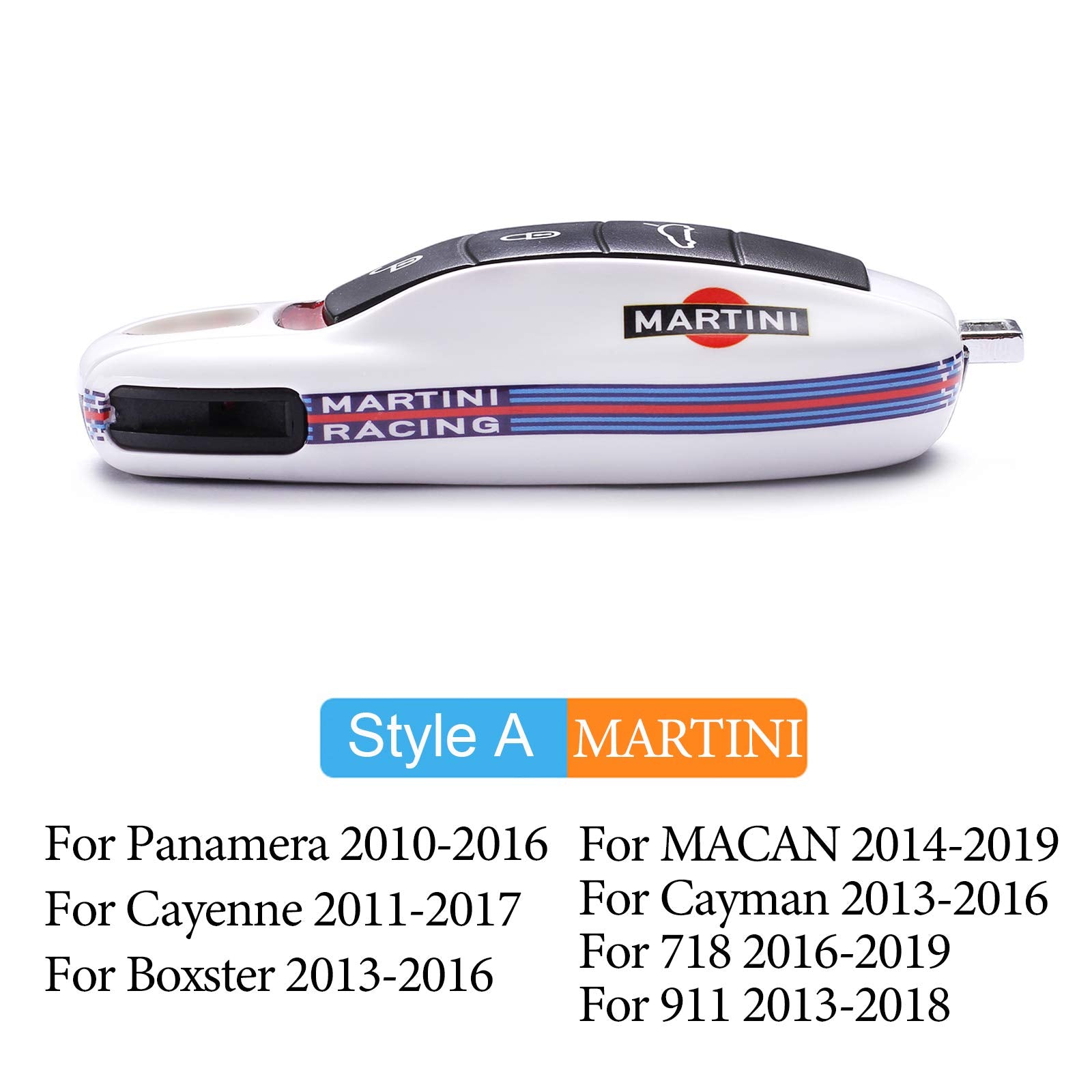 Cheya Car Key Case Keyshell Covers For Porsche Panamera,Cayenne,Macan,Boxster,Cayman,718,911 (Martini, Style A)