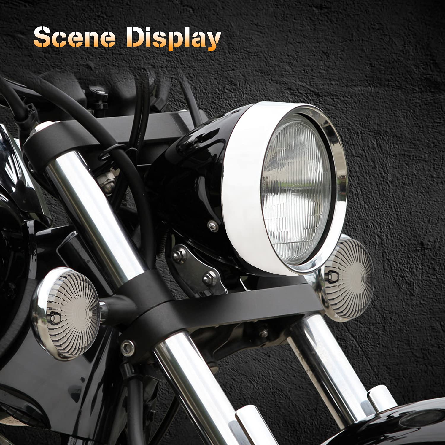 NTHREEAUTO 2PCS Smoked Turn Signals Lens Cover Front Rear Lenses Compatible with Yamaha Virago V-Star V-Max 250 750 Road Royal S