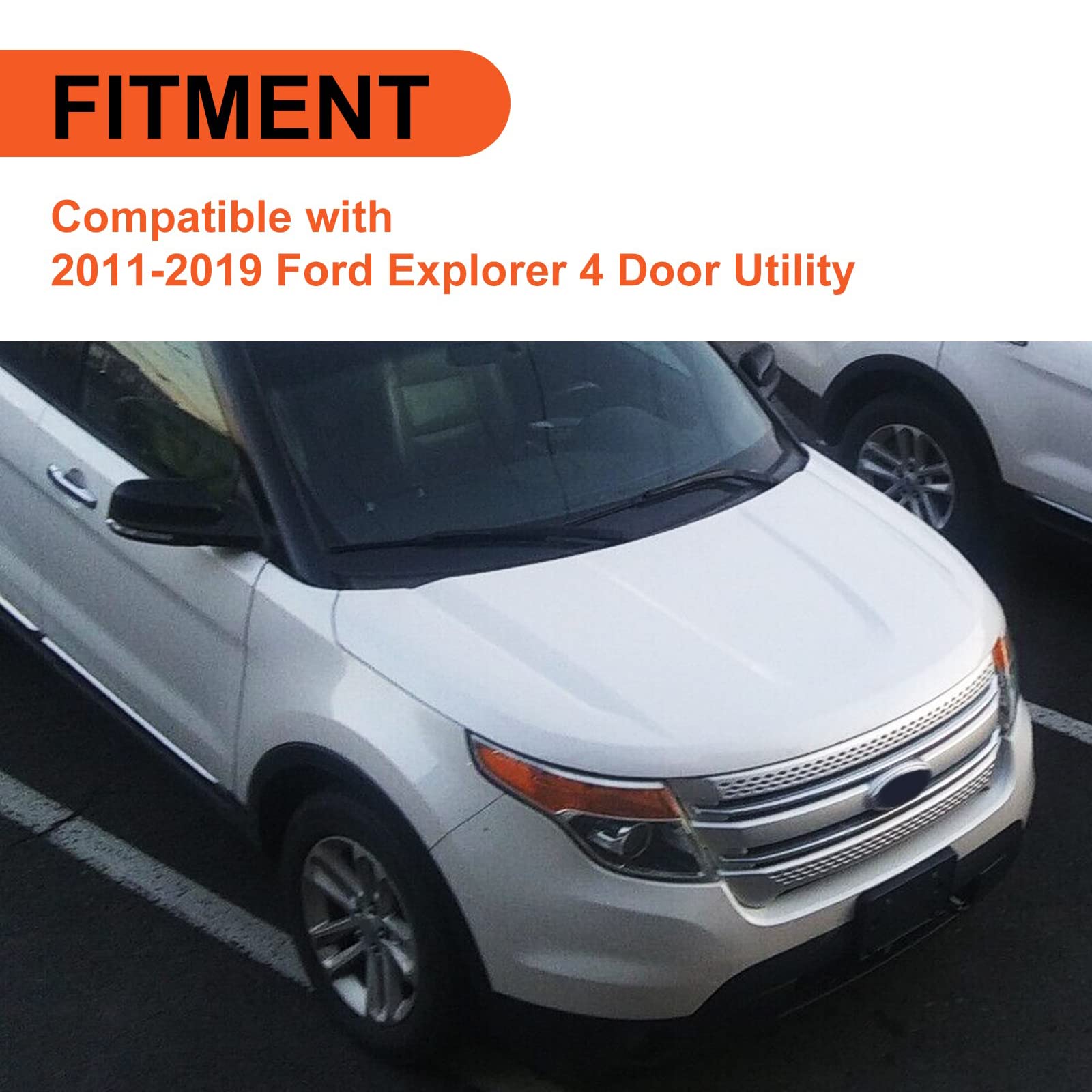 ECOTRIC Left A-Pillar Molding Windshield Trim for 2011-2019 Ford Explorer, Black, Driver Side, Replaces BB5Z-7803145-AA, BB5Z