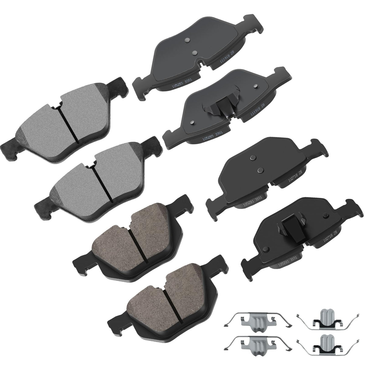 Cciyu D1061 D1042 Front & Rear Semi-Metallic Disc Brake Pads Kit For Bmw X5 2007-2018,For Bmw X6 2010-2019 8Pcs