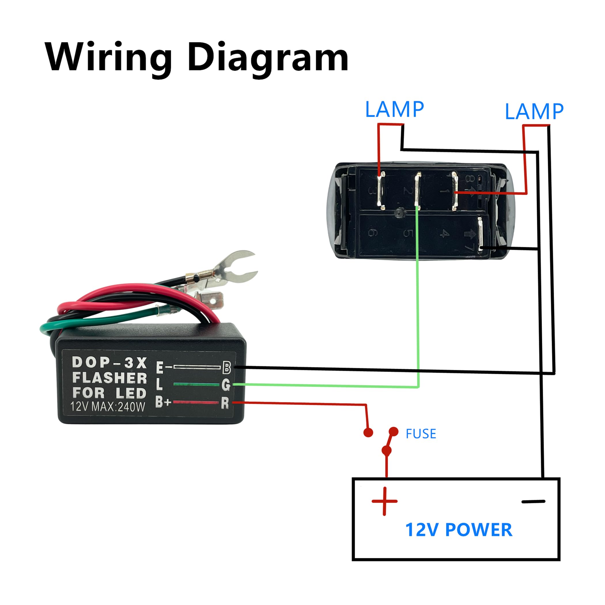 ALTBET Turn Signal Rocker Switch with Flasher Green LED On/Off/On Compatible with ATV UTV RV Vehicle Off-Road Pickup Tractor Boa