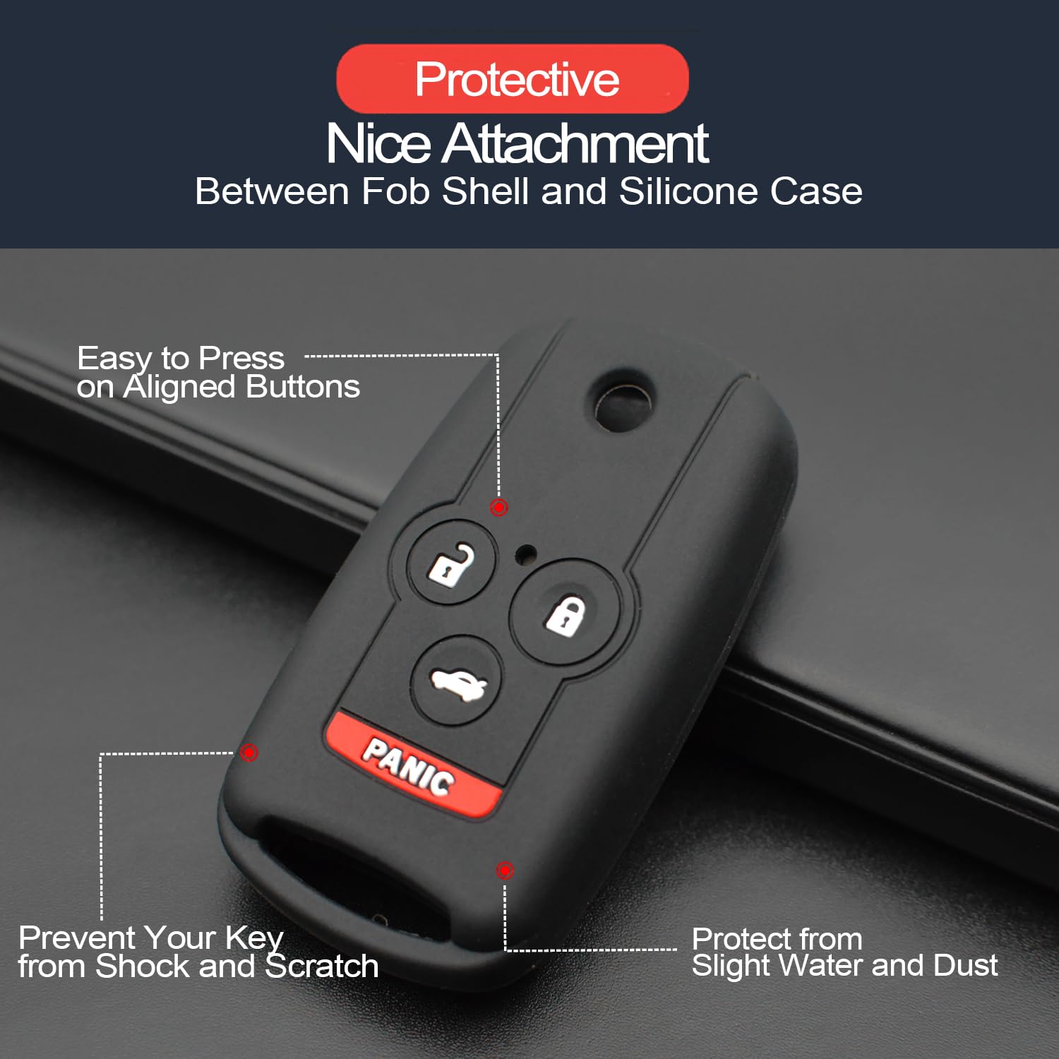 Infipar 2Pcs Compatible With Acura Tl Tsx Zdx Honda Accord Flip 4 Buttons Key Fob Cover Case Key Chain Protector Shell Holder