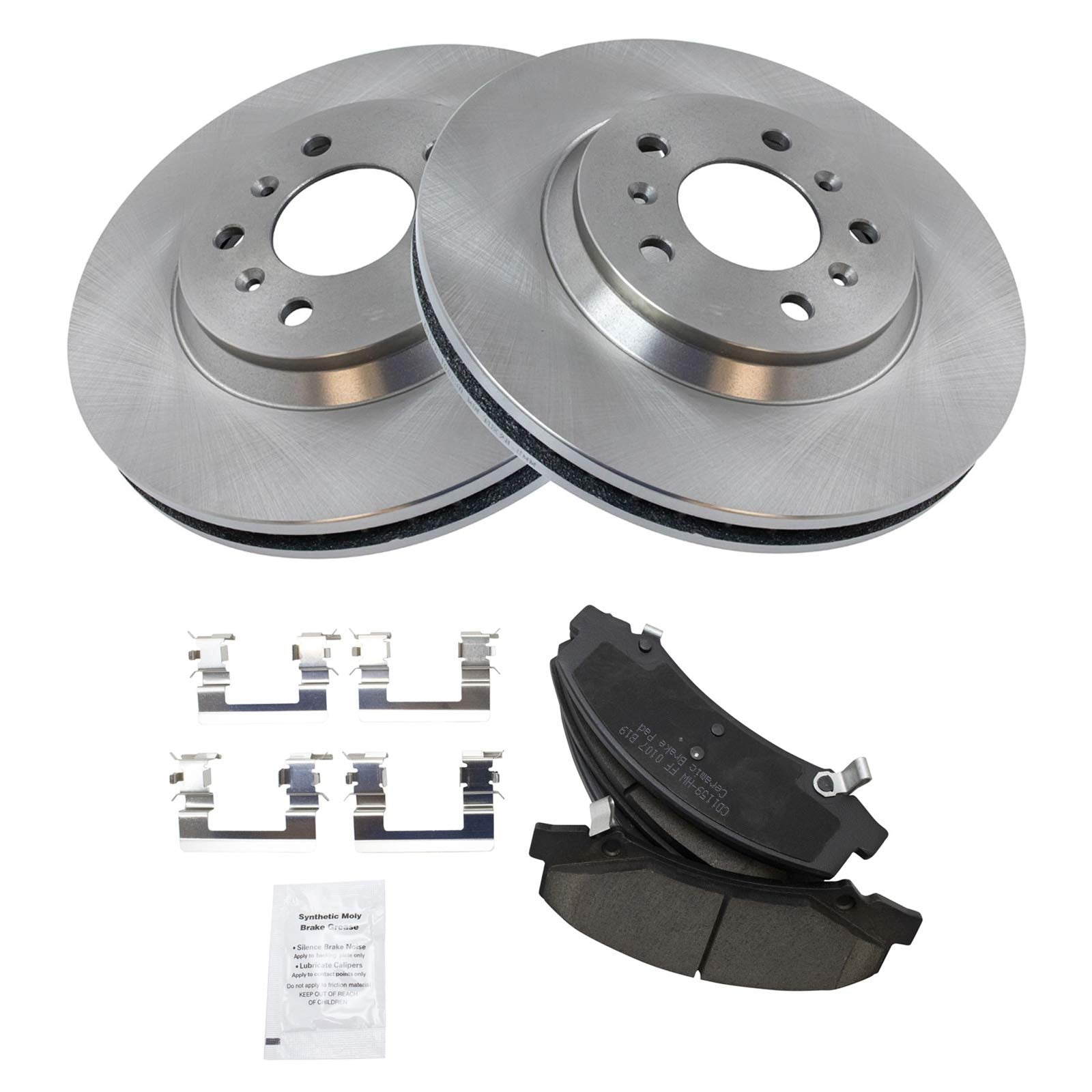 Trq Front Brake Pad & Rotor Kit Brake Pads Brake Rotor Ceramic Compatible With 2006-2011 Buick Lucerne 2006-2013 Chevrolet Impal