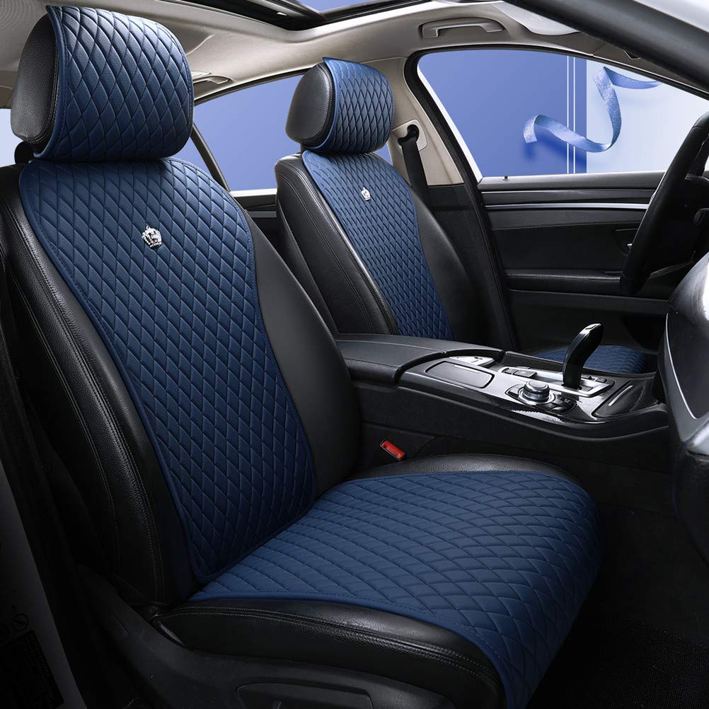 Red Rain Universal Seat Covers For Cars Leather Seat Cover With Crown Blue Car Seat Cover 2/3 Covered 11Pcs Fit Car/Auto/Suv (A-