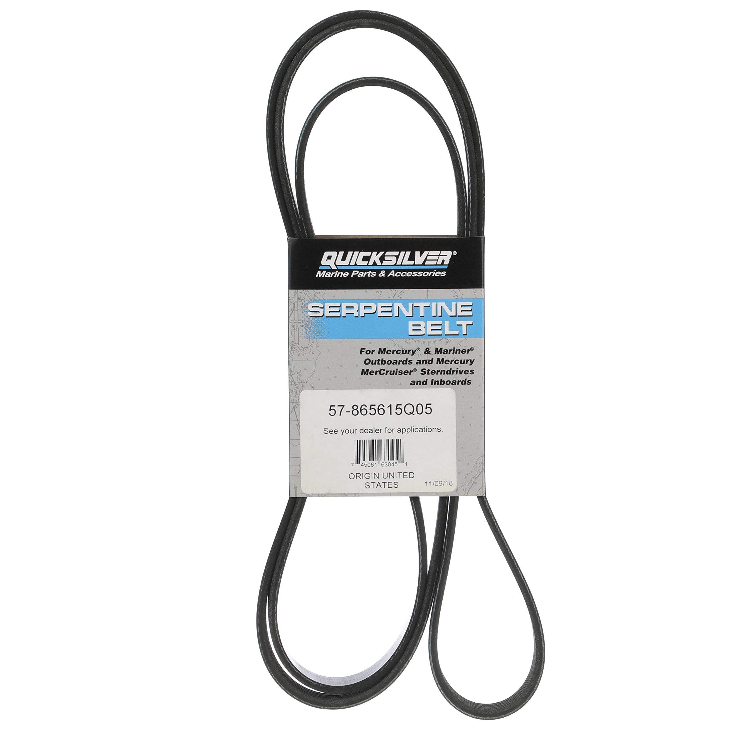 Quicksilver 865615Q05 Serpentine Belt - 2,233 Mm Long For Mercruiser 2001 And Newer Mie & Tow Sports Engines With Standard Cooling And 4.25' Idler Pulley