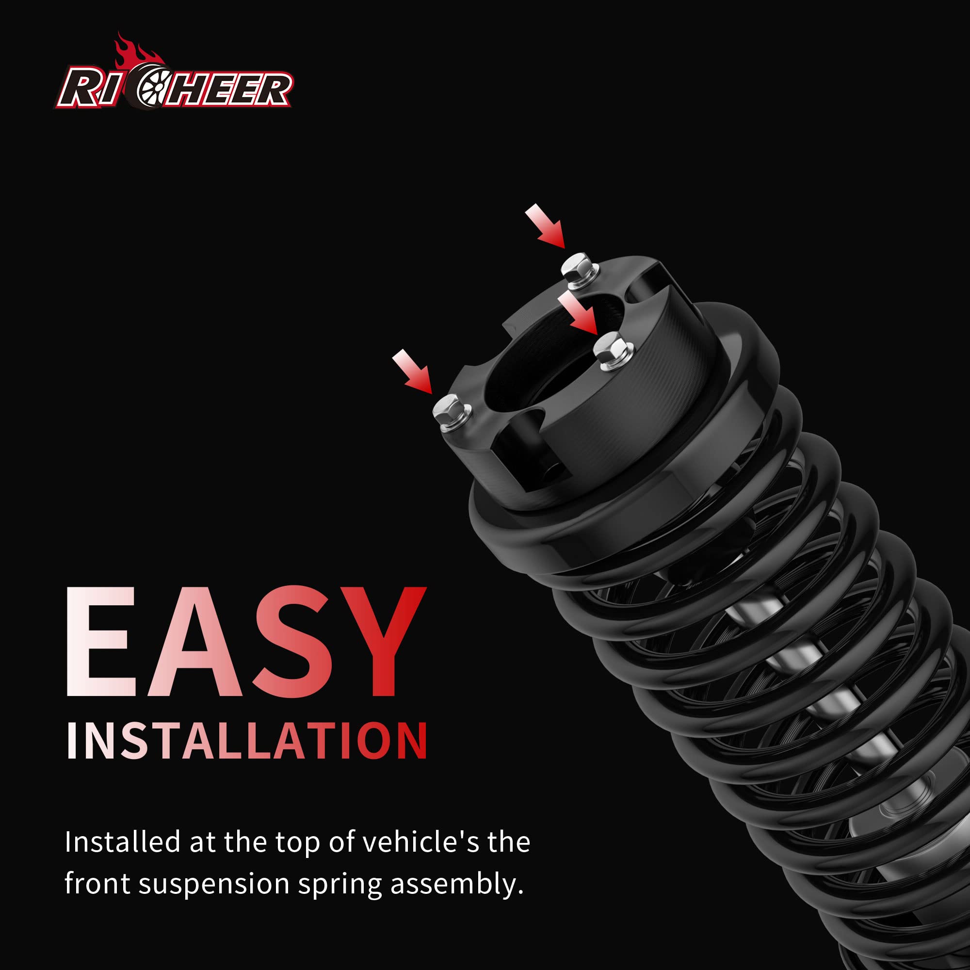 3''F + 2''R Leveling Lift Kit For 2005-2023 Tacoma, 3'' Front Strut Spacers And 2'' Rear Black Leveling Lift Block Kit Extended