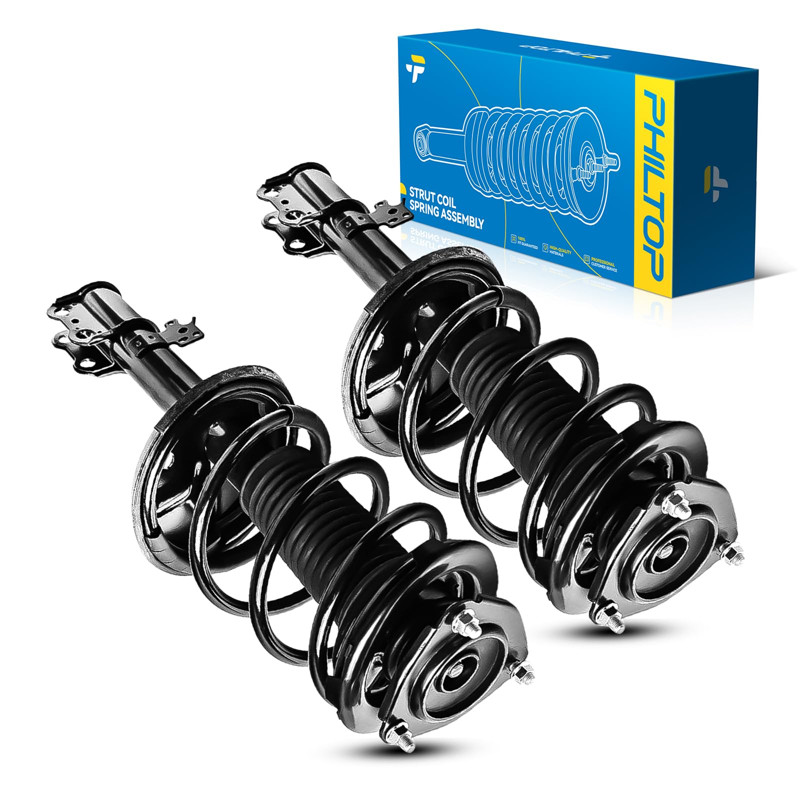 Philtop 171453+171454 Front Struts Shock Absorber For Rav-4 2000 2001 2002 2003 2004 2005, Struts With Coil Spring Assembly