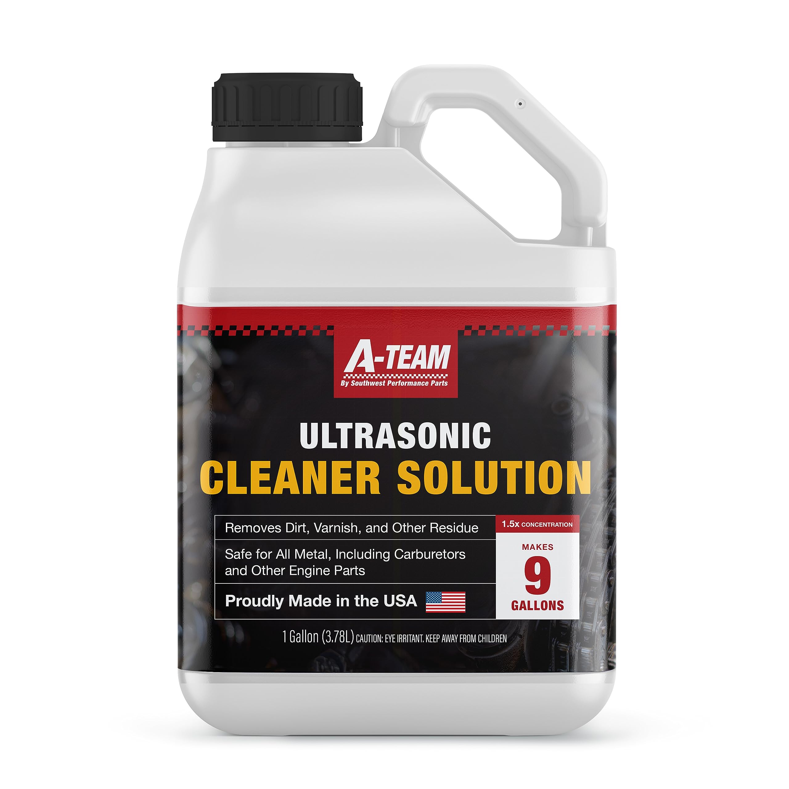 A-Team Ultrasonic Carburetor Cleaning Solution - Great for Carburetors and Engine Parts - Compatible with Most Cleaning Machines