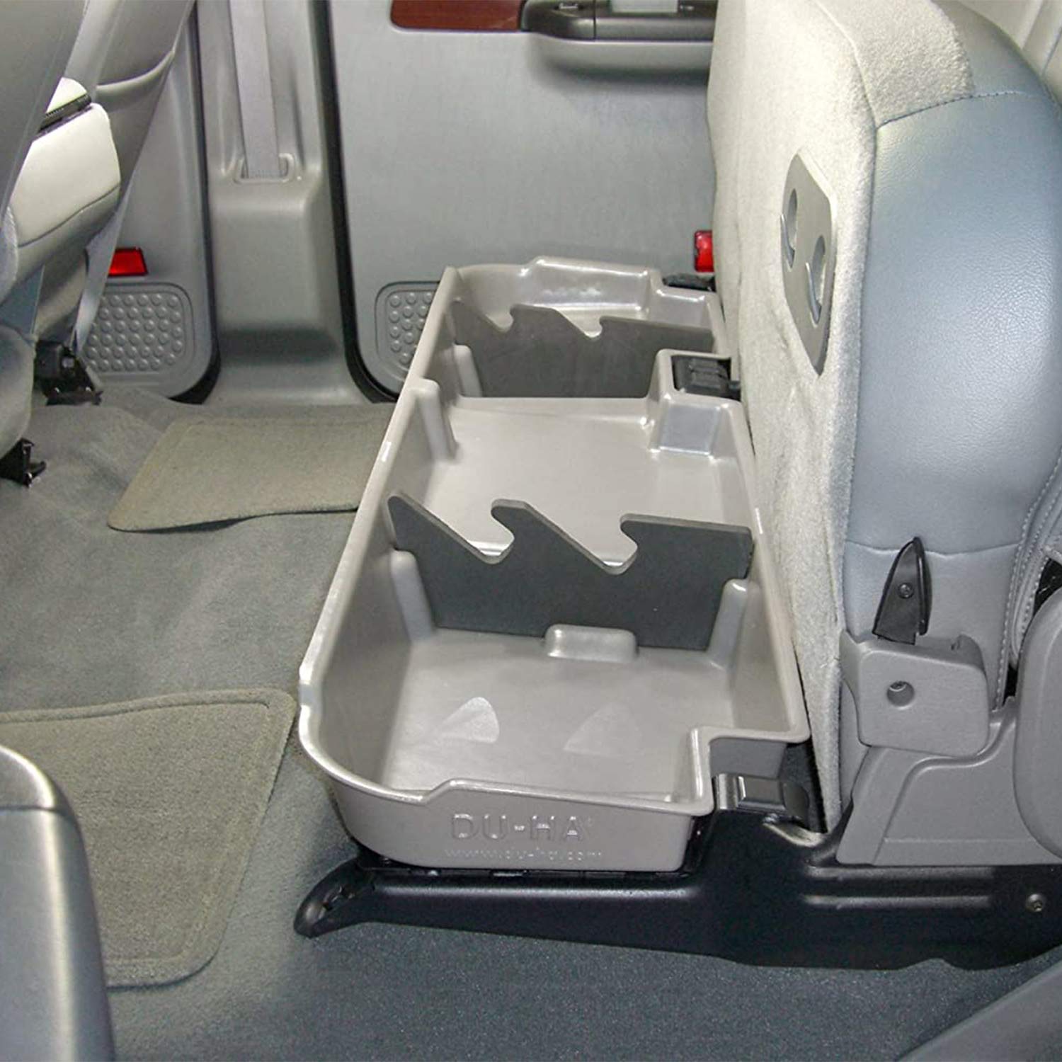 Du-Ha Under Seat Storage Fits 2008-2016 Ford F250 F350 F450 F550 Super Duty Crew Cab With 60/40 Split Bench Seats Only | Black Heavy-Duty Back Seat Organizer | 20067