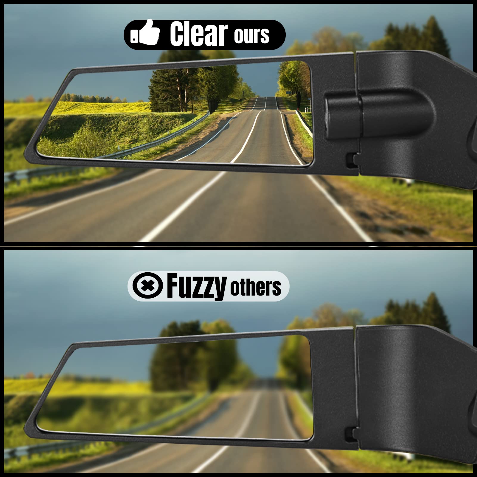 2024 Latest Motorcycle Wing Mirrors Compatible with Ninja 400 Mirrors Honda Kawasaki Suzuki Motorcycle Rearview Mirrors w/Adjust