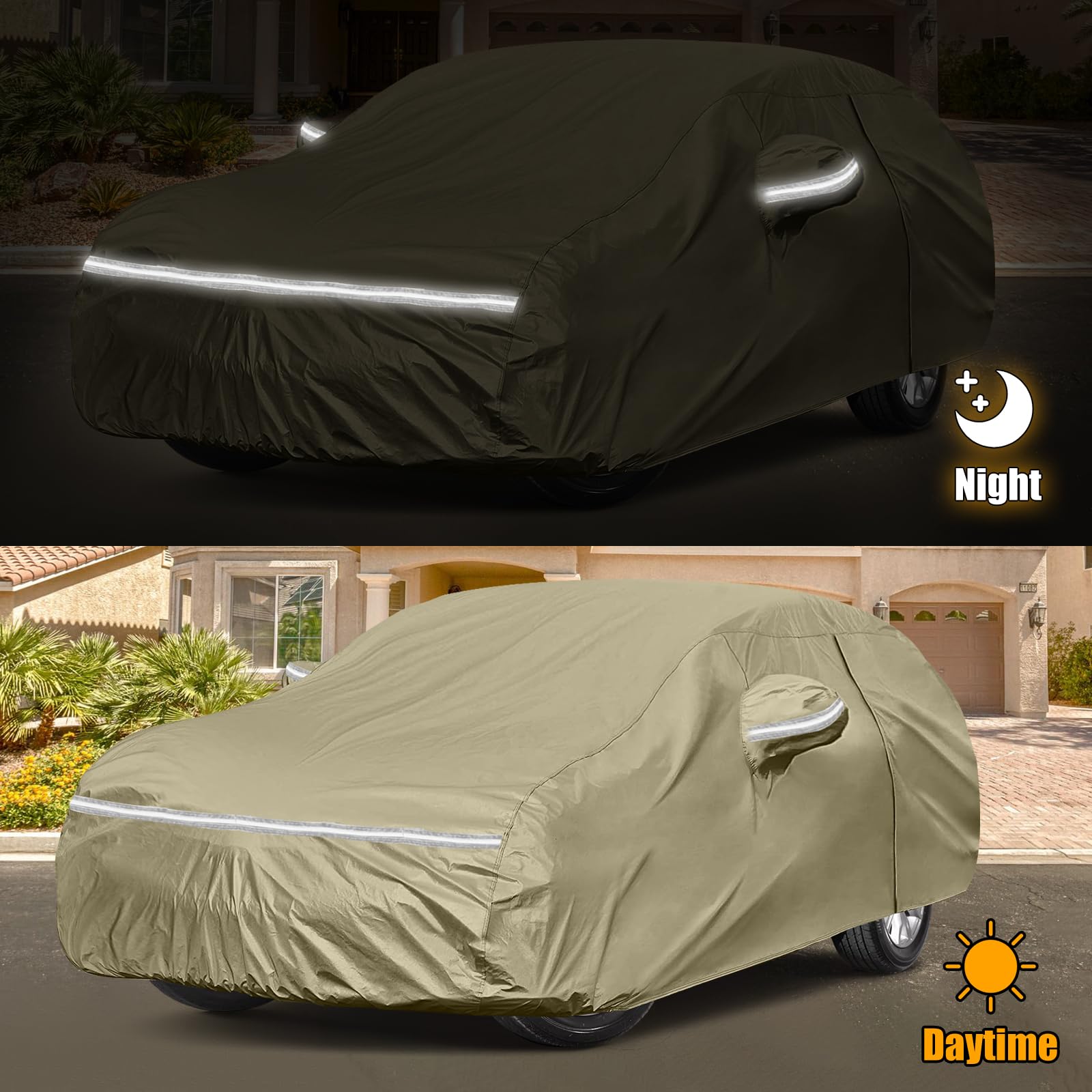 Waterproof Car Covers Replace for 2002-2025 Honda CRV, Multilayer Heavy Duty with Cotton Liner All Weather Car Cover with Zipper