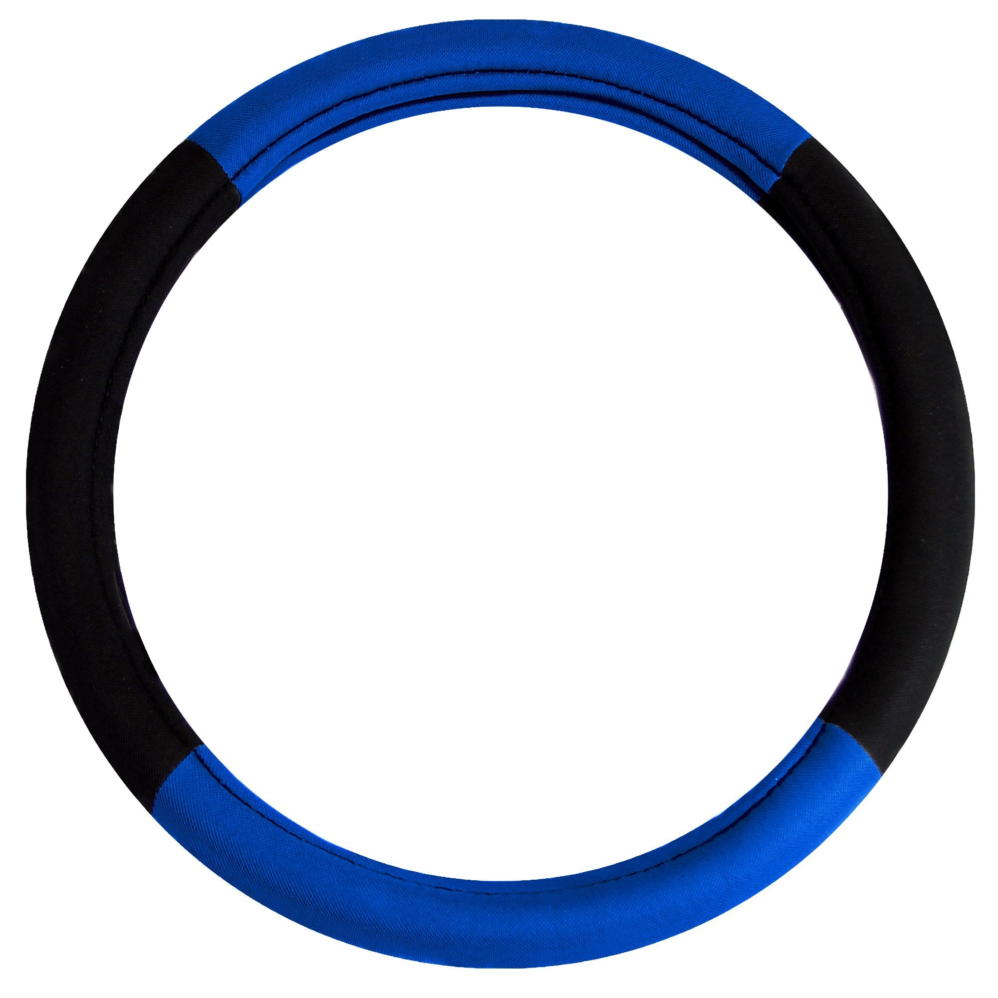 Fh Group Universal Fit Modernistic And Seat Belt Pads Combo Set Steering Wheel Cover Fits Most Cars, Suvs Blue