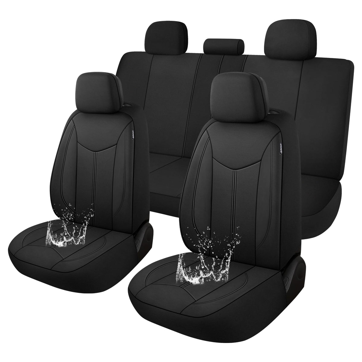 Caromop Waterproof Car Seat Cover Full Seats, Neoprene Seat Covers For Cars,Split Bench Compatible Car Interior Covers, Universa