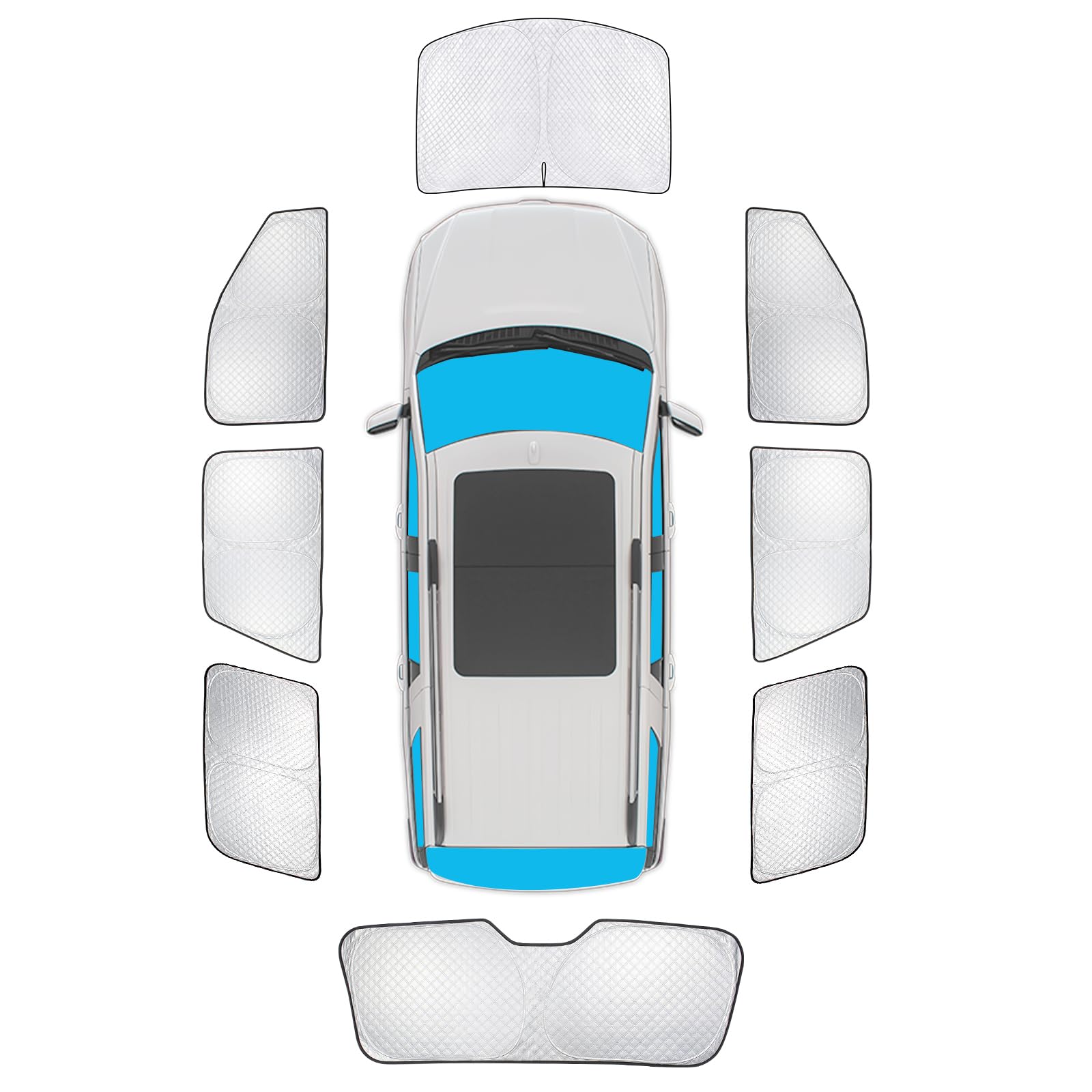 Kmf 8Pcs Full Window Sun Shade Custom Fit For Ford Expedition Accessories 2018-2024(Not For Max Xlt), Privacy Car Window Covers