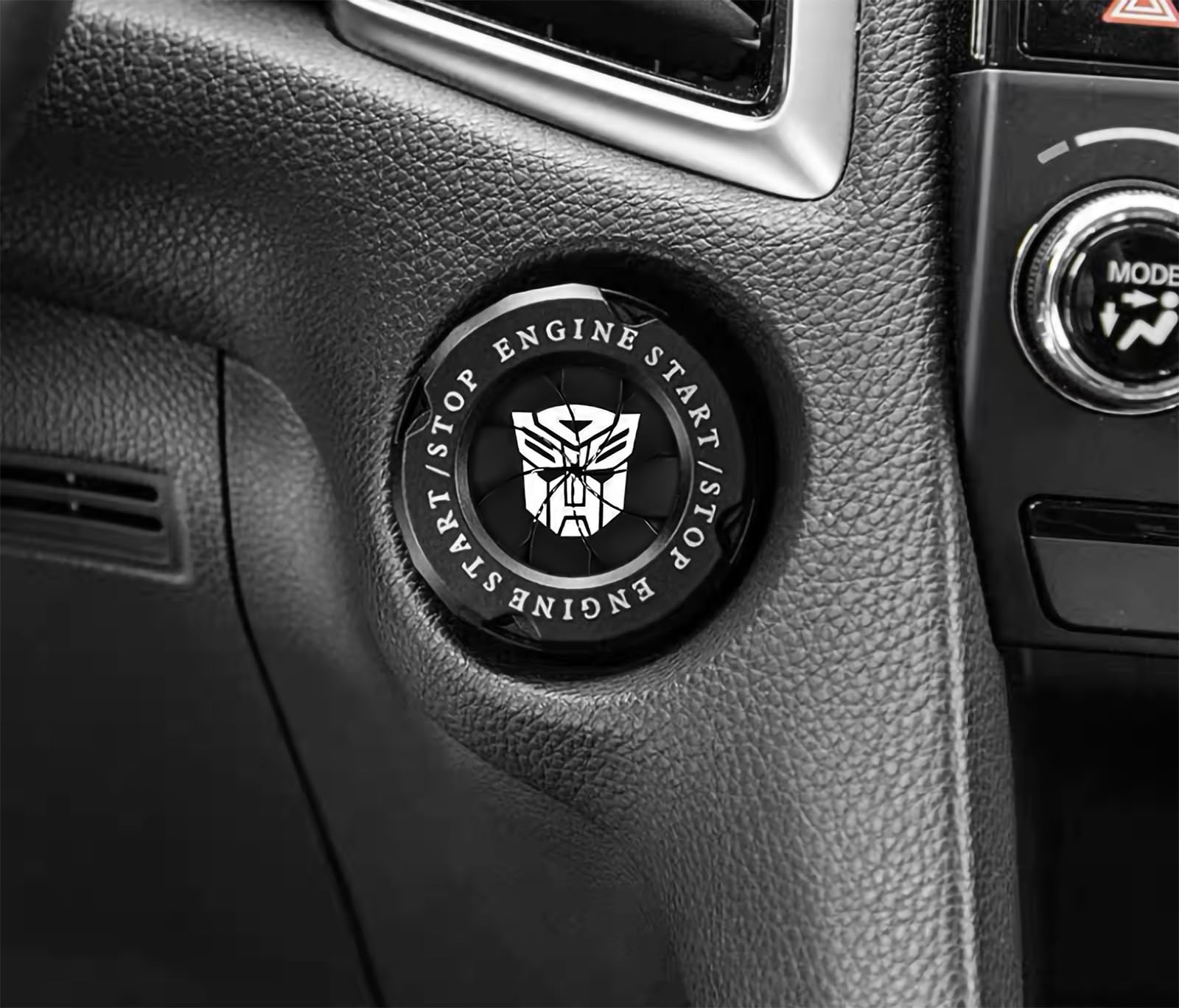 Rotary Push Start Button Cover, Transformers Universal Car Engine Start Button Cover, Car Stickers Interior Decor, Car Accessori