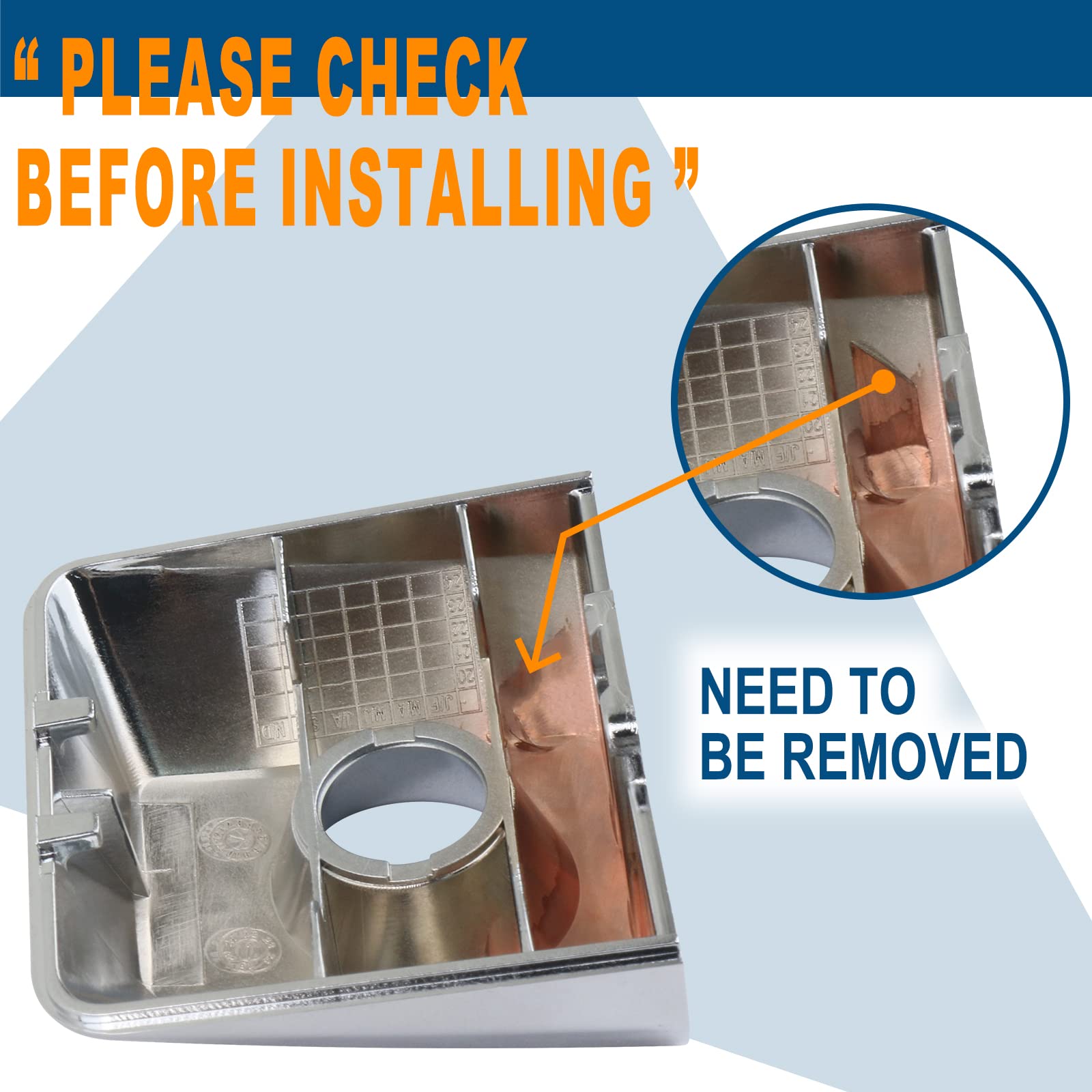 APPERFiT Door Handle Key Hole Bezel Cover for Nissan Armada Titan & Infiniti QX56, Replaces 80647-ZC00A, 80647-9FU0B, Door Handle