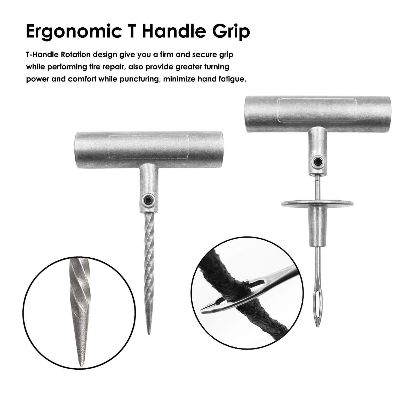 Handfly Tire Repair Kit, 34Pcs Heavy Duty Tire Plug Kit, Universal Tire Repair Tool Kit To Fix Punctures And Plug Flats Tire Patch Kit For Car, Motorcycle, Truck, Tractor, Trailer, Arb, Atv, Rv, Suv