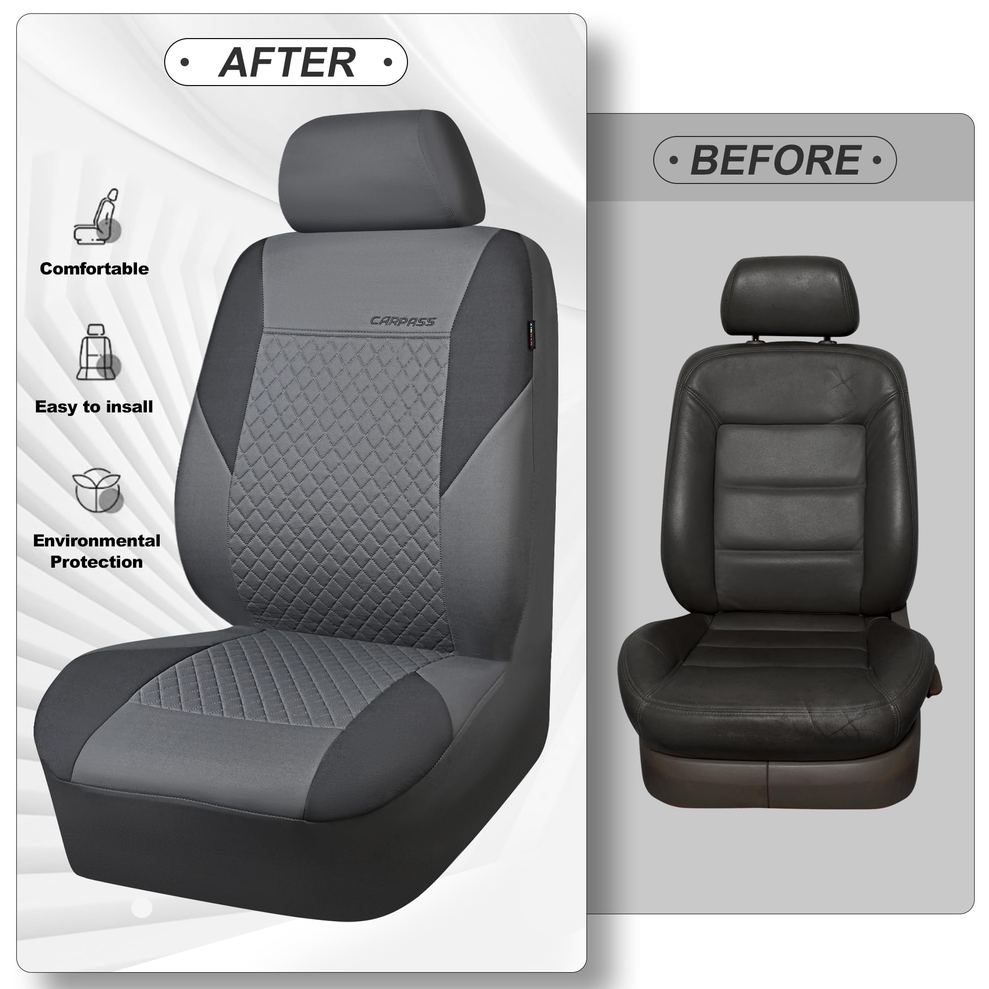 Car Pass Ultrasonic Embossing Cloth Universal Seat Covers-Breathable Car Seat Cover With 5Mm Composite Sponge Inside,Airbag Comp