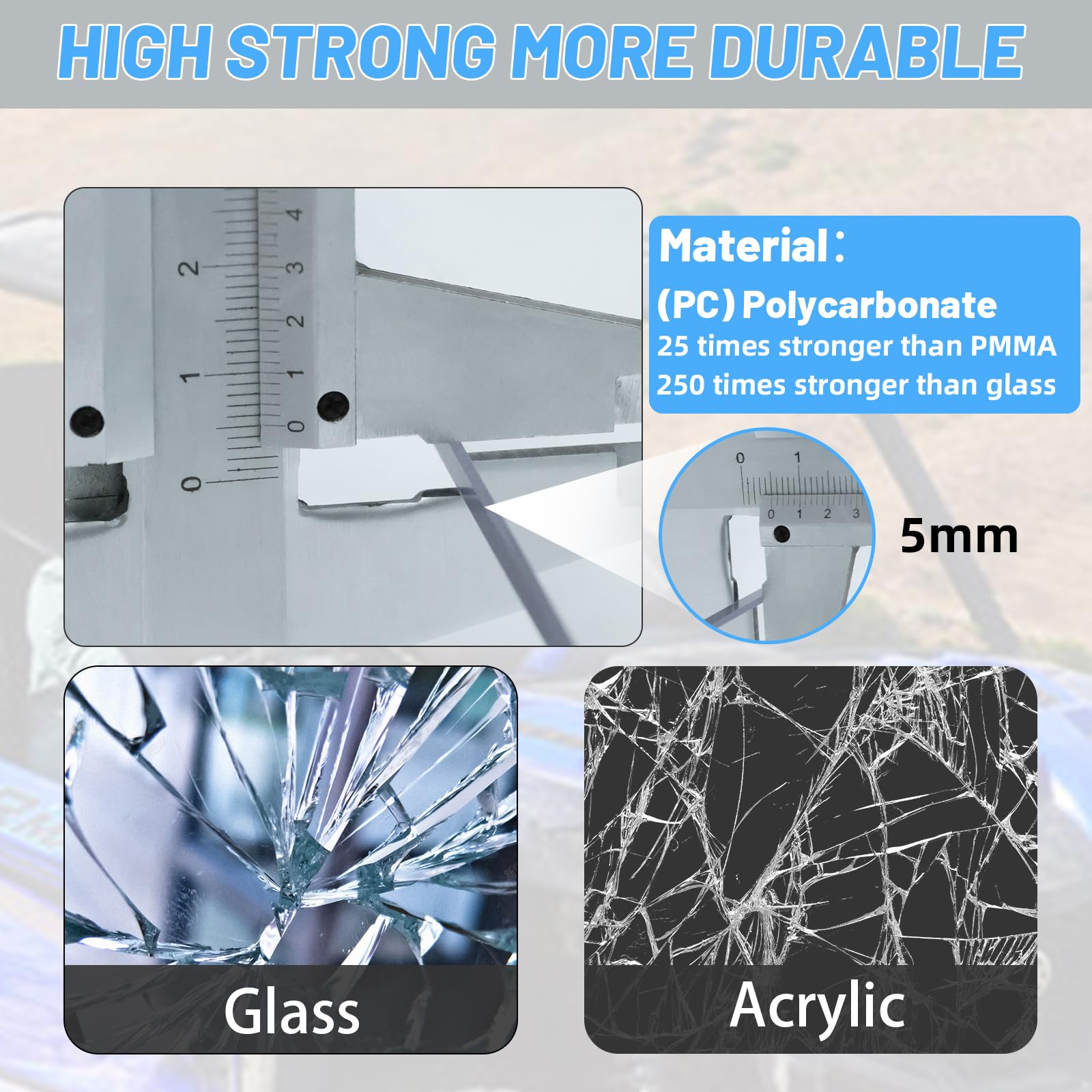 StarknightMT Teryx Flip Windshield - Scratch-resisatant Teryx 800 Front Windshield Compatible with Teryx 2/4 Seaters 2016-2024 A