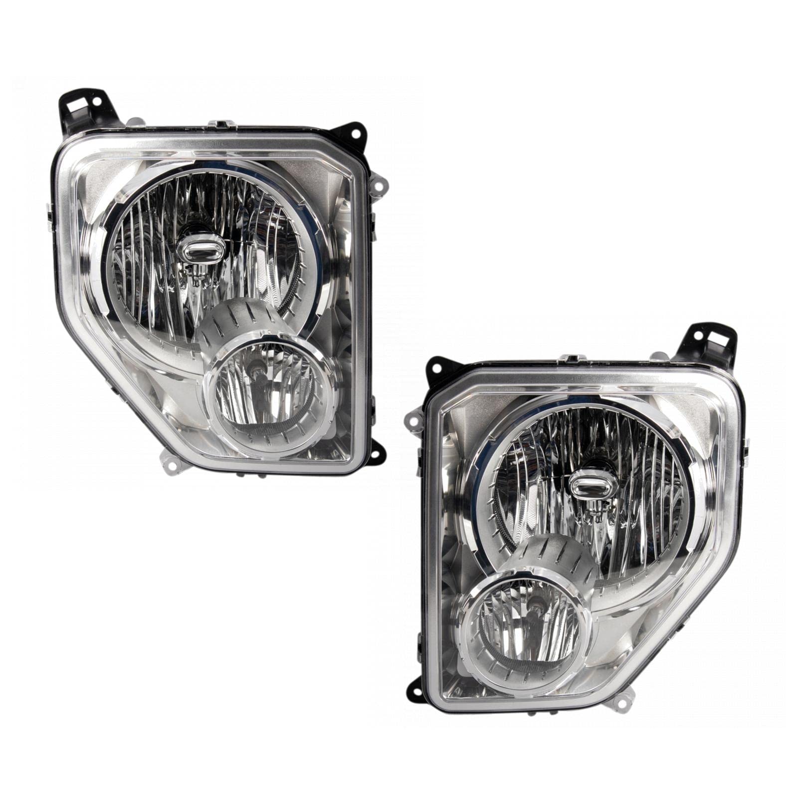 Trq Driver & Passenger Side Headlight Assembly Set Headlights Driver & Passenger Side Compatible With 2008-2012 Jeep Liberty Ch2