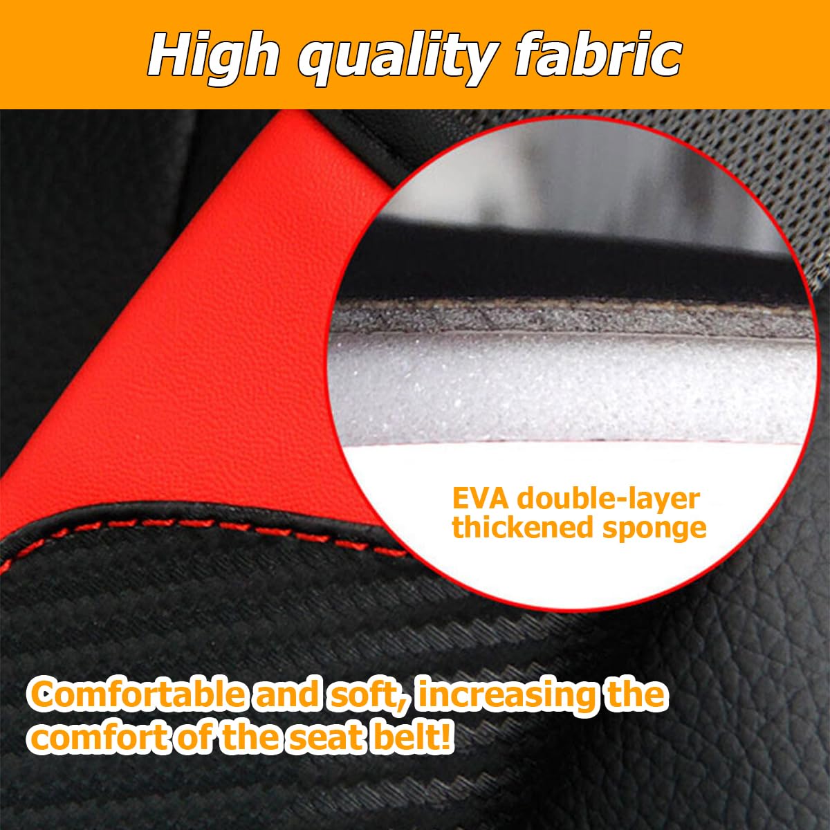 Osilly 2PCS Car Seat Belt Cover, Carbon Fiber Seatbelt Shoulder Protection, Soft Car Seat Belt Strap Cushion Protect Your Neck a