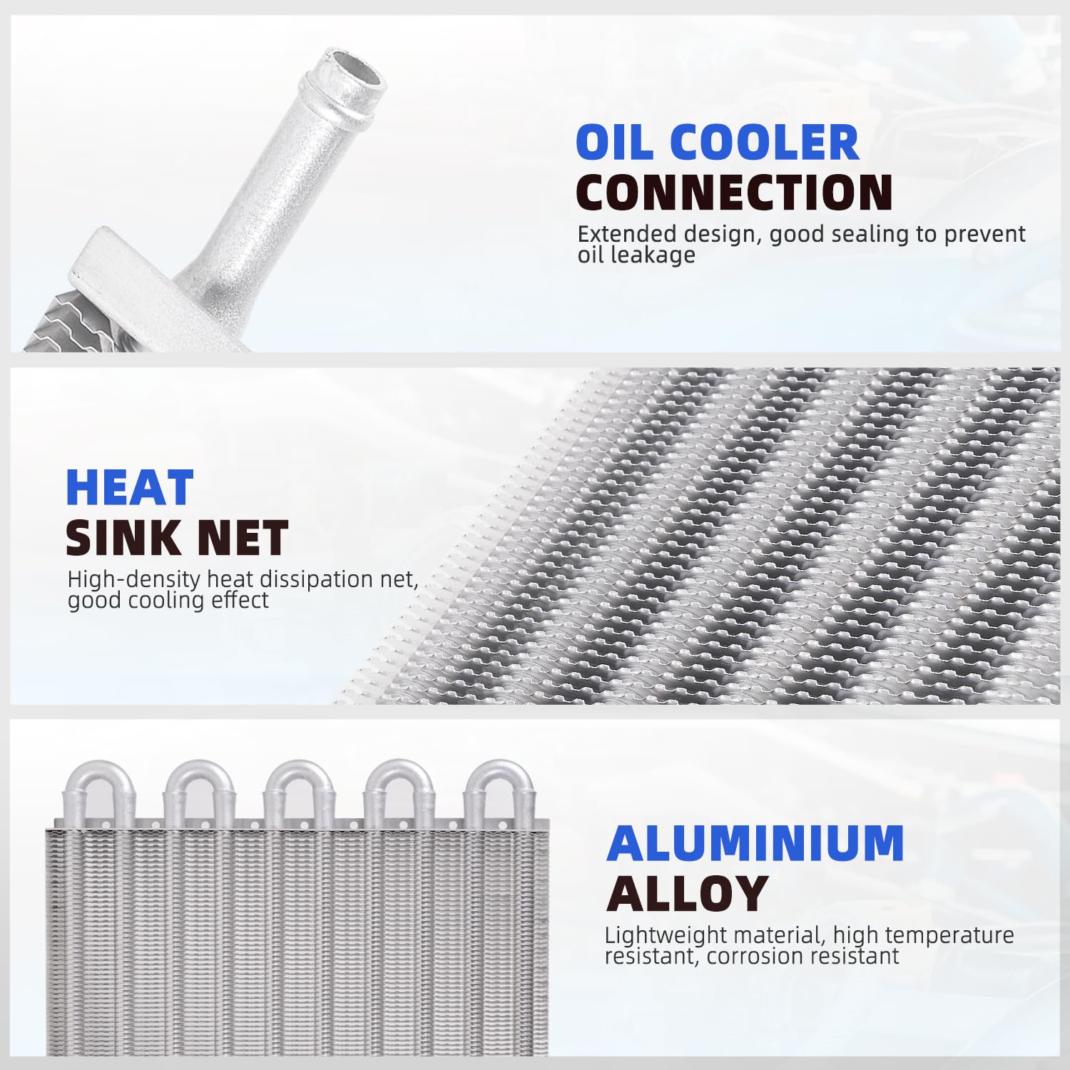 Bartoo Universal 5/16'' Transmission Oil Cooler Kit, Aluminium Alloy 10 Pass Tube And Fin Oil Cooler Kit (Sliver)