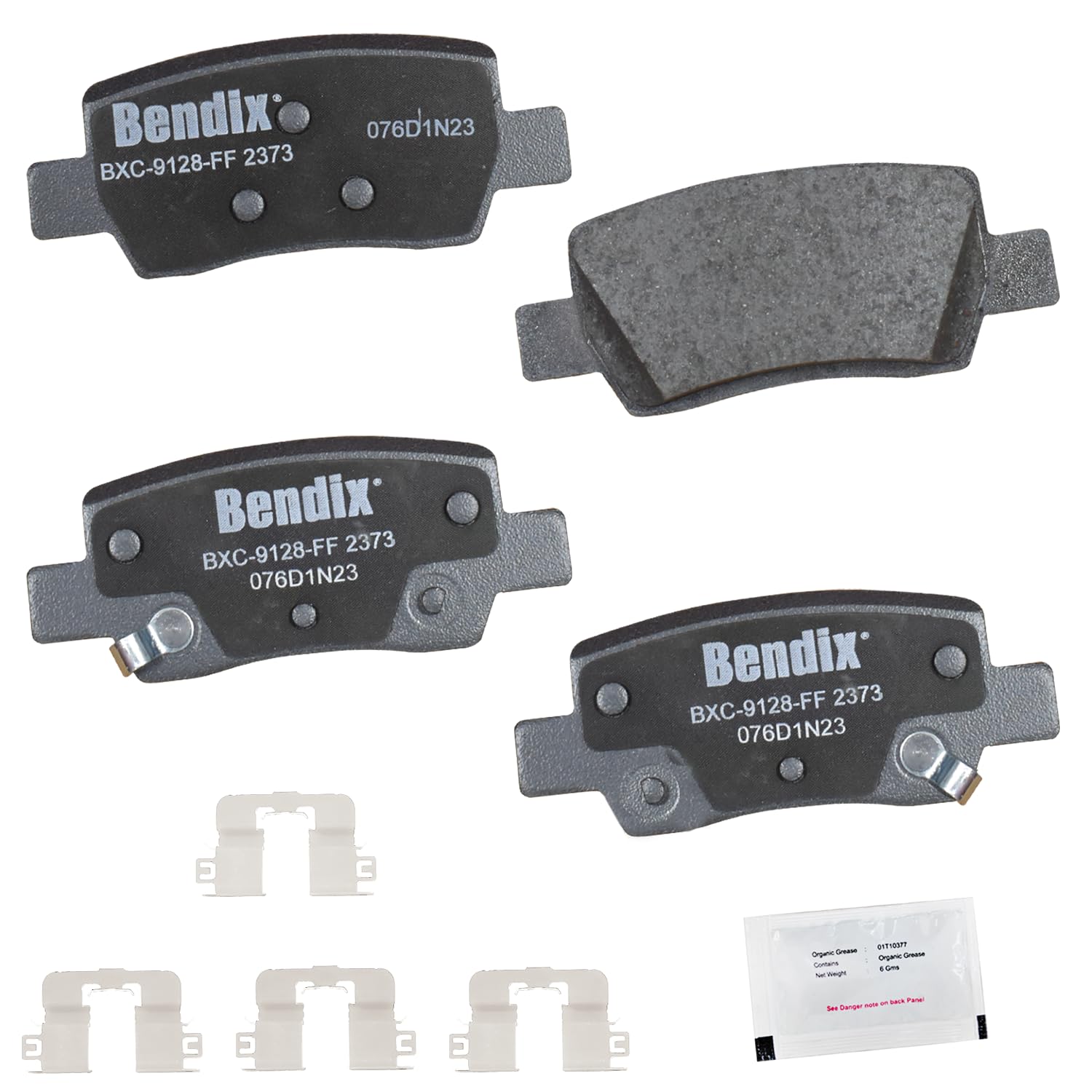 Bendix Priority1 Cfc2373 Ceramic Rear Brake Pads For Hyundai Elantra 2024-2021, Kia Seltos 2023-2021