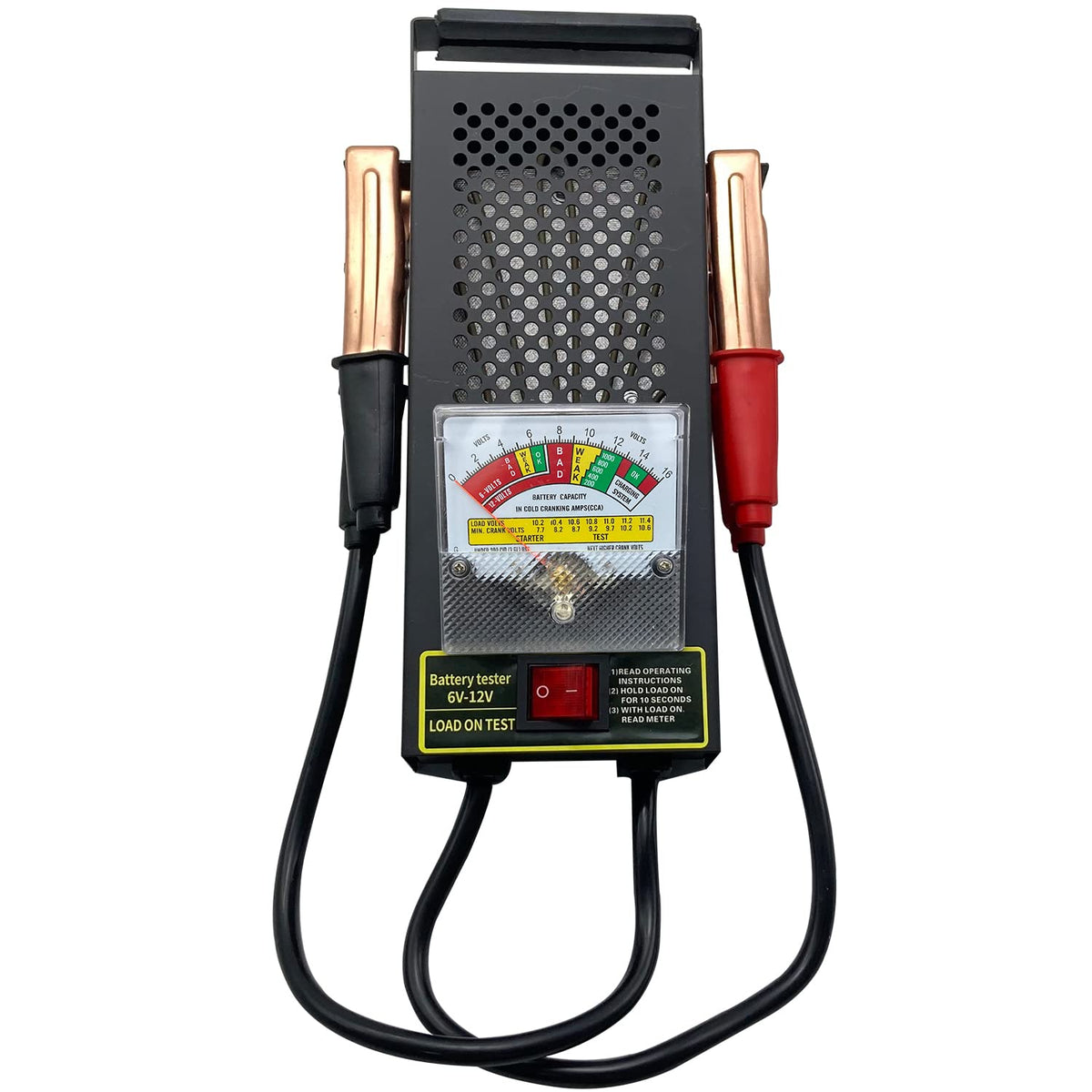 Battery Load Tester, Car Battery Load Tester 6V 12V Battery Alternator Tester With Voltmeter And Alligator Clips For All Batteri