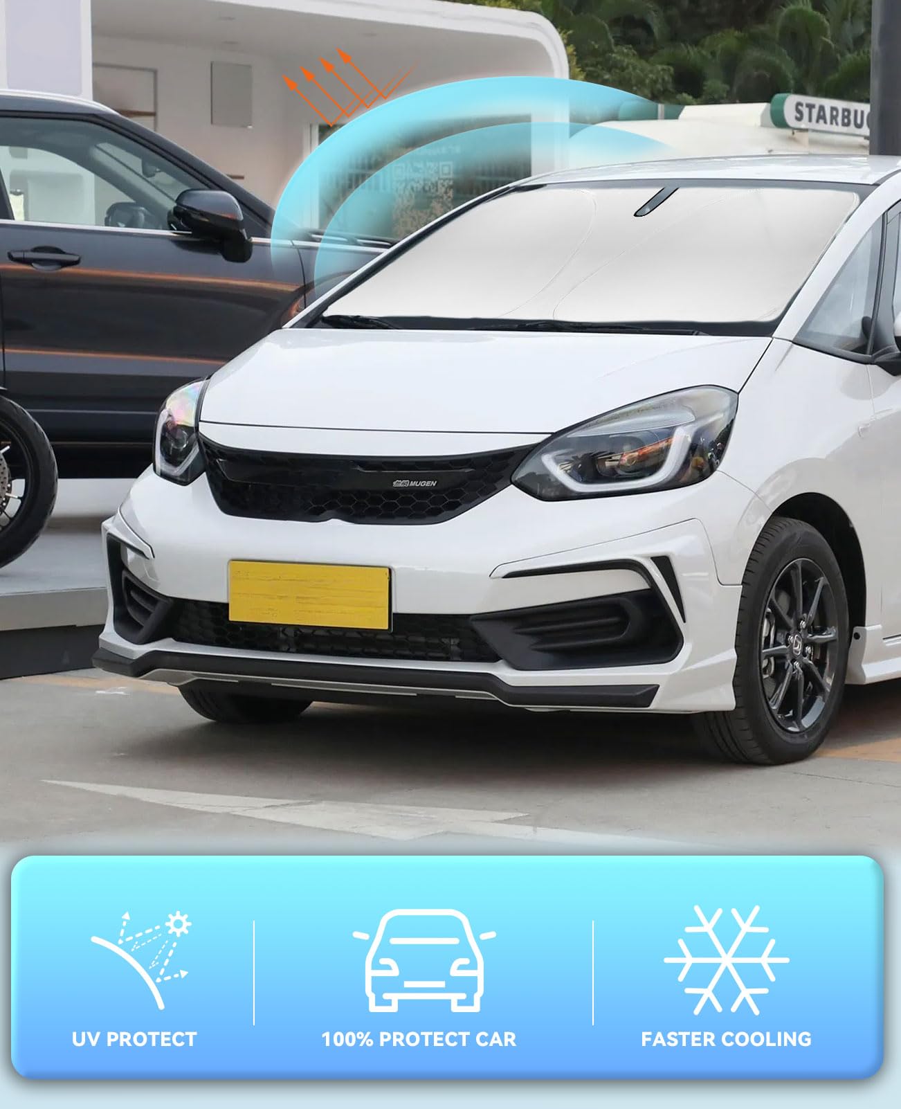 Sun Shade Windshield Sunshades Cover For Honda Fit 2021 2022-2024 Accessories Foldable Front Window Shields Protector Fits Honda