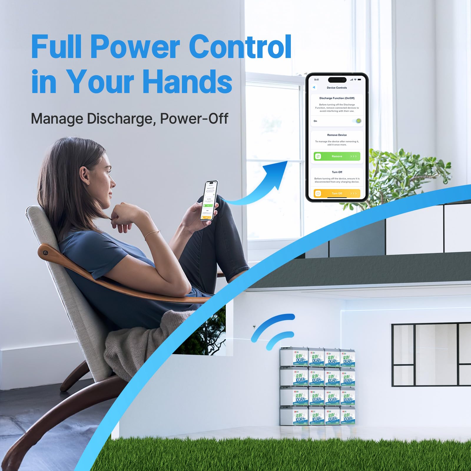 Redodo Smart Bluetooth 12V 100Ah LiFePO4 Battery with Remote Control & Low-Temp Protection for Marine, RV, Solar, Trolling Motor