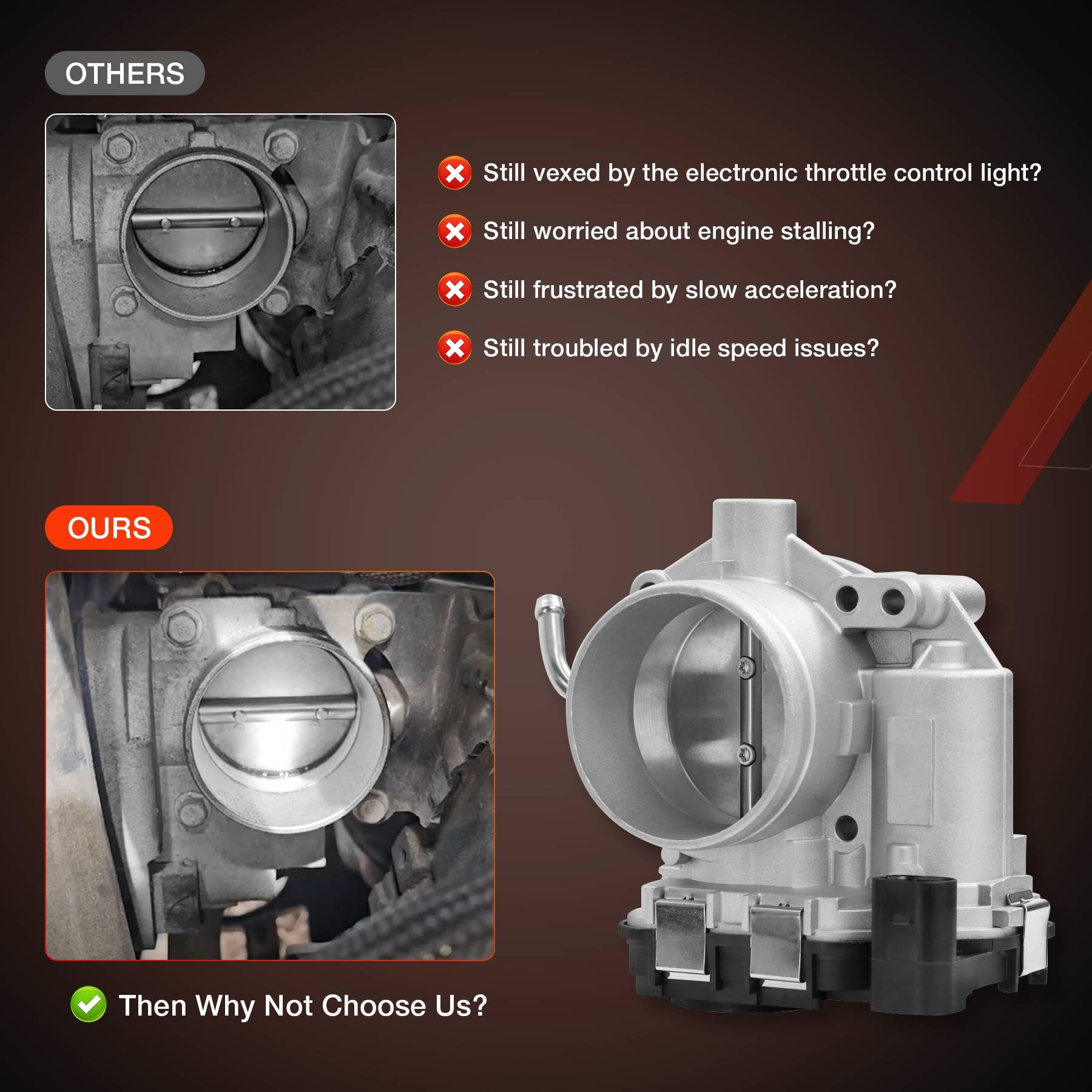 Throttle Body Assembly | For 2007-2015 Vw Volkswagen Beetle Golf Jetta Passat Rabbit 2.5L | Replace# 07K133062A, 07K-133-062-A, 07K-133-062A