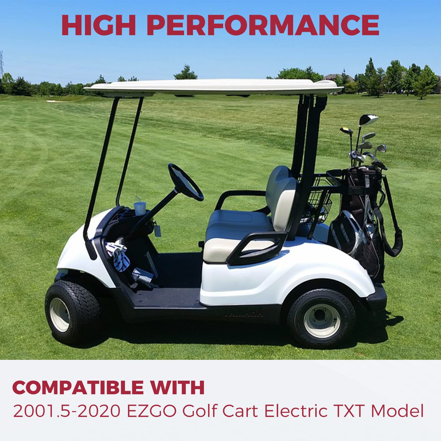 Ecotric 6' Drop Axle Lift Kits Compatible With 2001.5-2020 Ezgo Golf Cart Electric Txt Model, Drop Axle Raise Suspension Kit Up To 23' Tires Front Black