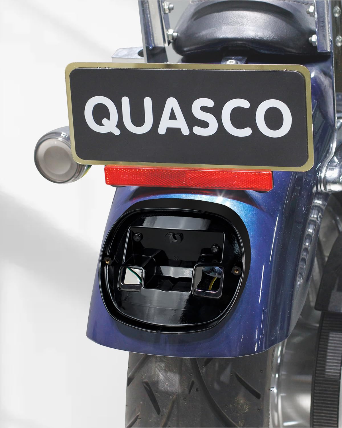QUASCO Black Tail Light Base Plate, Taillight Baseplate Compatible with Harley Sportster Dyna Road King Electra Glide Ultra Clas