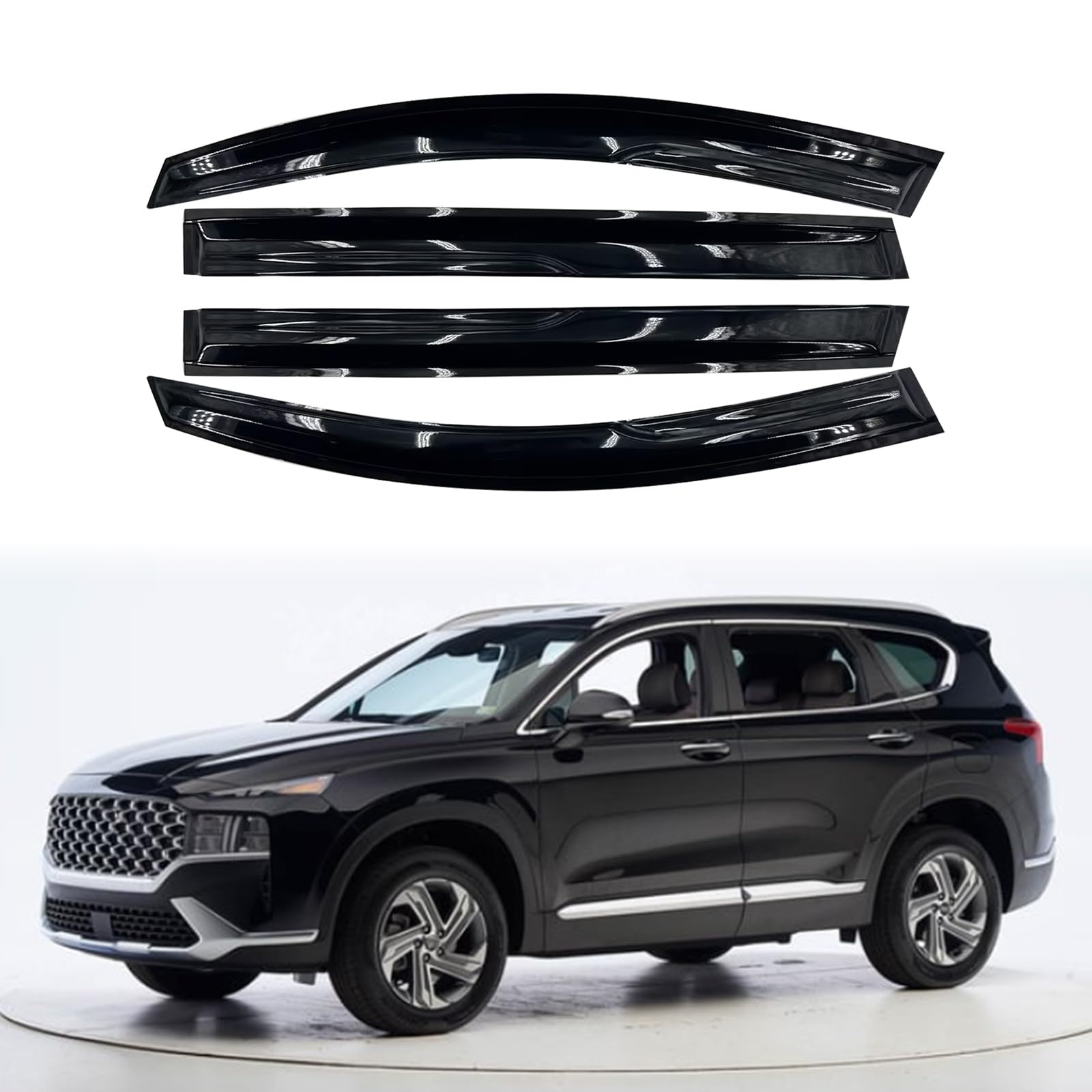 Sontian Tape-On Side Window Visor Deflectors Rain Guards For 2019 2020 2021 2022 2023 H-Yundai San-Ta Fe Rain Deflectors,Visors