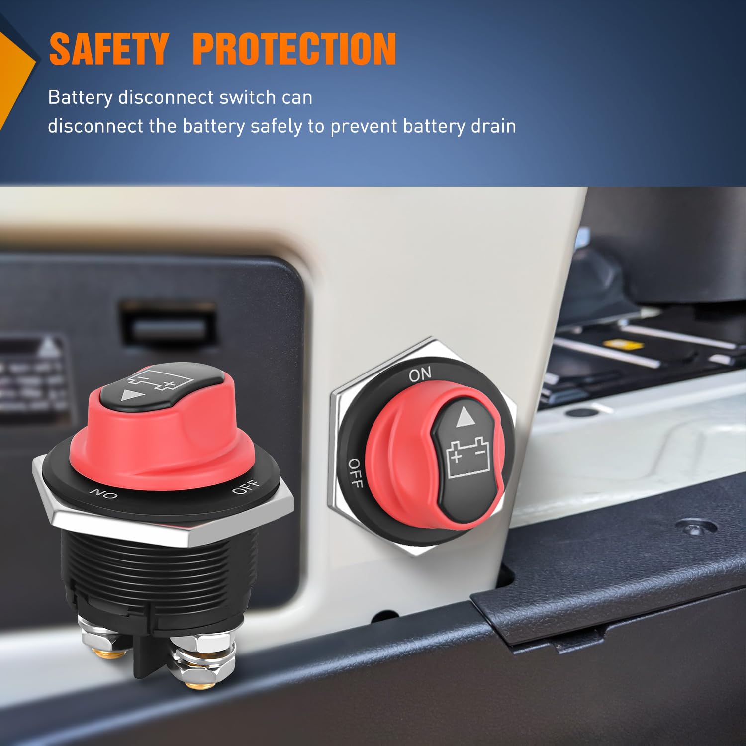 Nilight Battery Disconnect Switch 200A Master Disconnect Isolator 12V-48V On Off Power Cutoff Switch Waterproof Heavy Duty For M