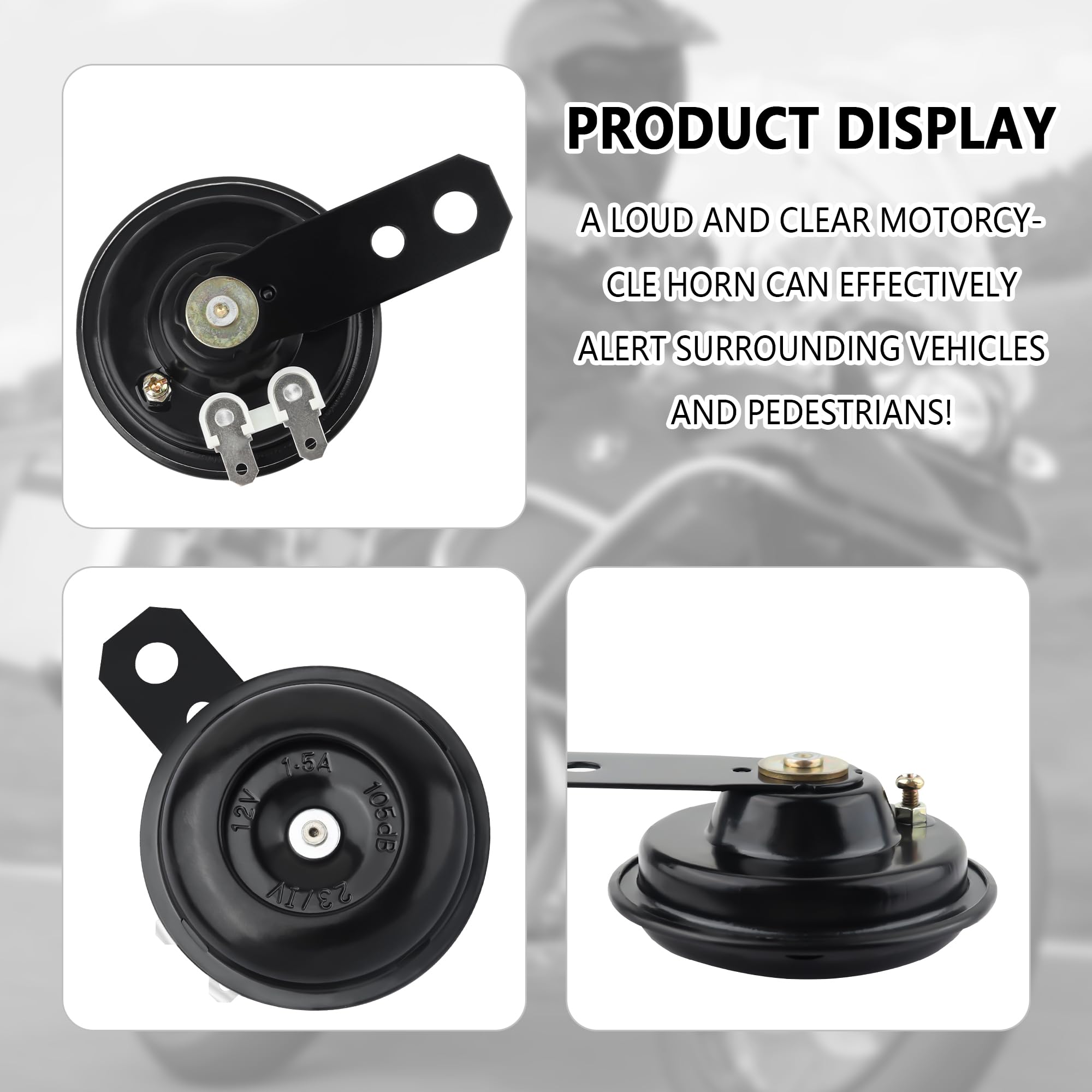 Motorcycle Horn Speaker,12V 105db Super Loud Car/Motorcycle Mini Air Horn for Warning Attention,Essential Waterproof Electric Ho