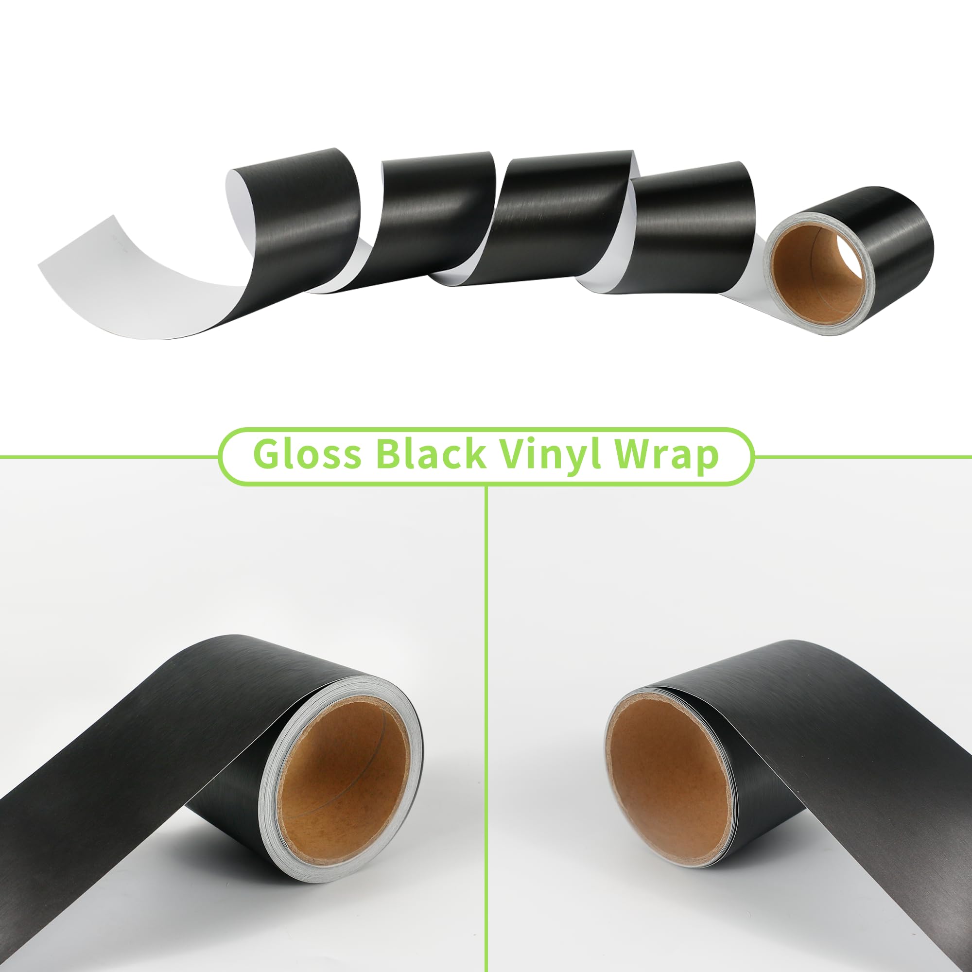 Lzlrun Free Tool Kit Black Satin Metallic Brushed Vinyl Tape For Black Out Chrome Delete Window Trim Door Trim (4Inches X 30Feet