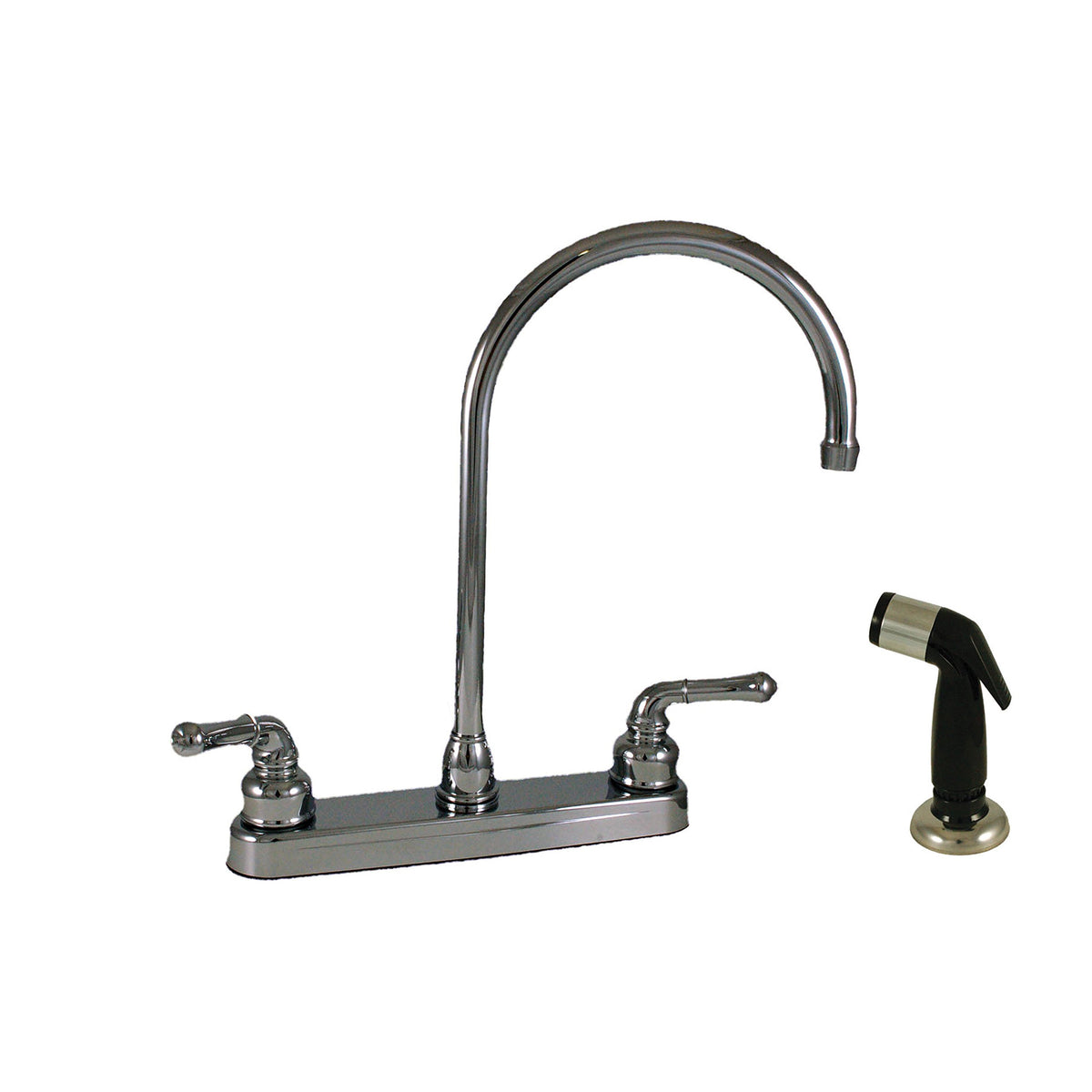 Empire Brass U-Ych801Gs Rv Kitchen Faucet With Large Gooseneck Spout, Teapot Handles And Sprayer - 8, Chrome
