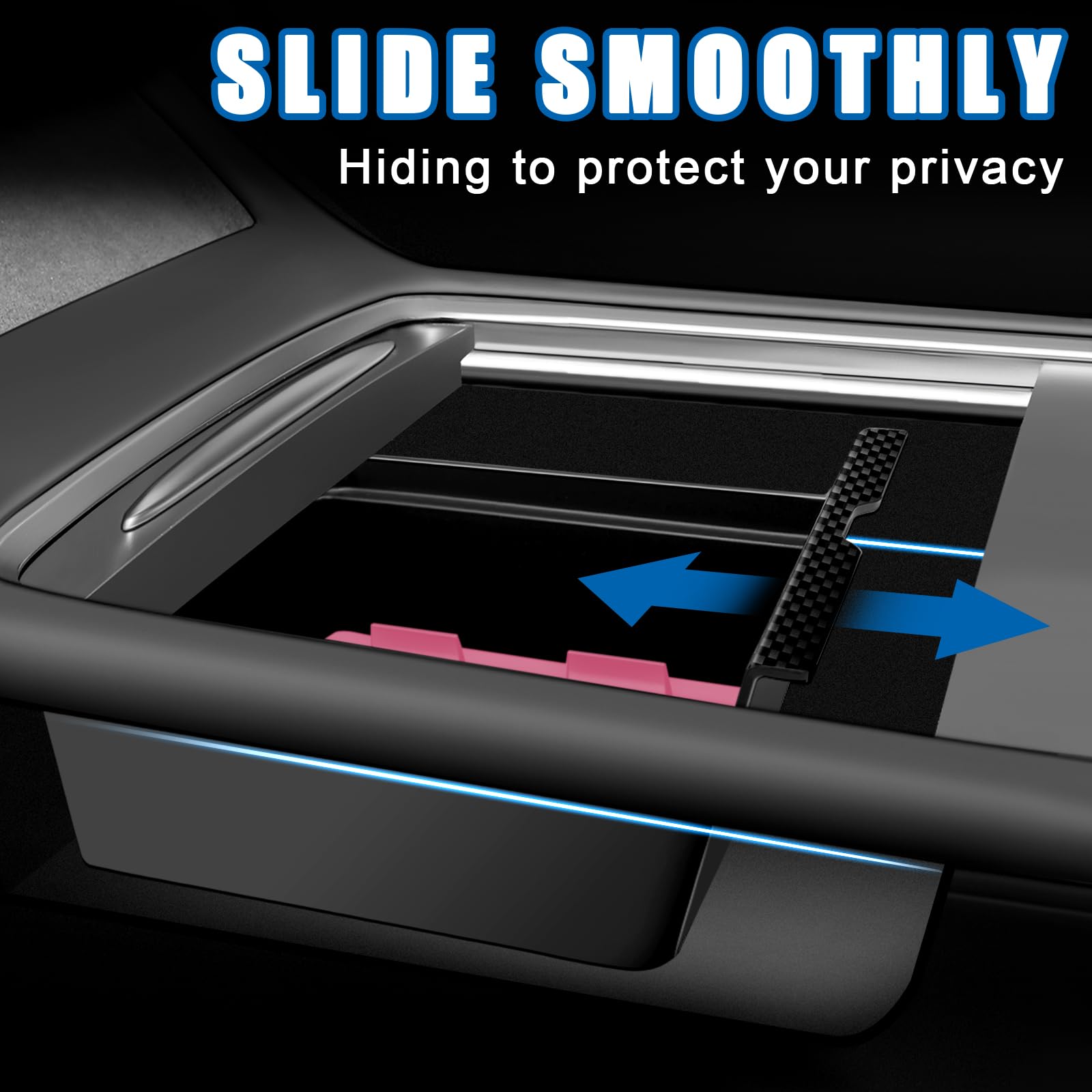 5Pcs Center Console Organizer Tray Compatible For Tesla Model Y Accessories 2025 2024-2021 Armrest Hidden Drawer Storage Box Cup