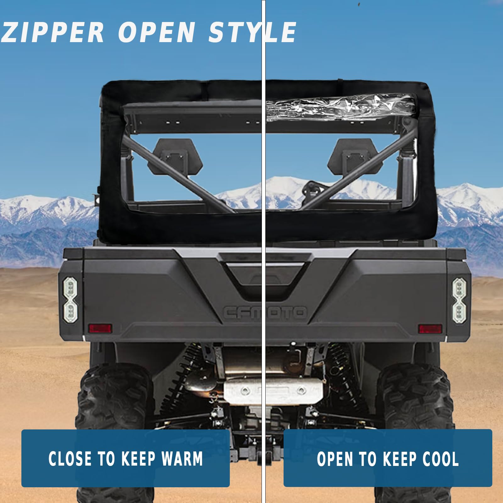 Yonqifon Rear Windshield Compatible With Cfmoto Uforce 1000/1000Xl, Soft Pvc Back Window Screen Rear Window For 2019+ Uforce 100
