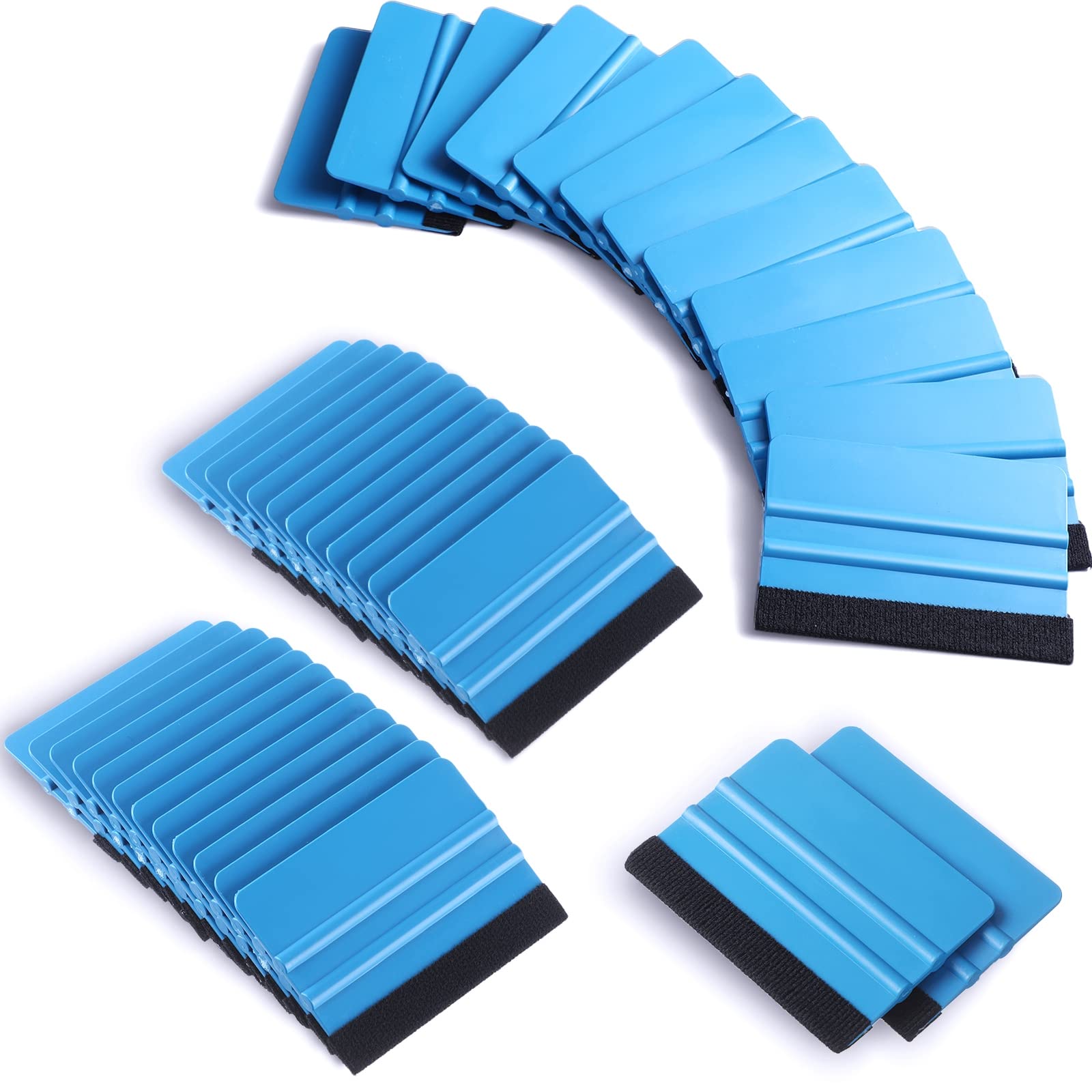 Shimeyao 24 Pcs Squeegee for Vinyl Decal 4 Inch Black Felt Edge Vinyl Squeegee Plastic Scraper Vinyl Wrap Tools Window Tint Remo
