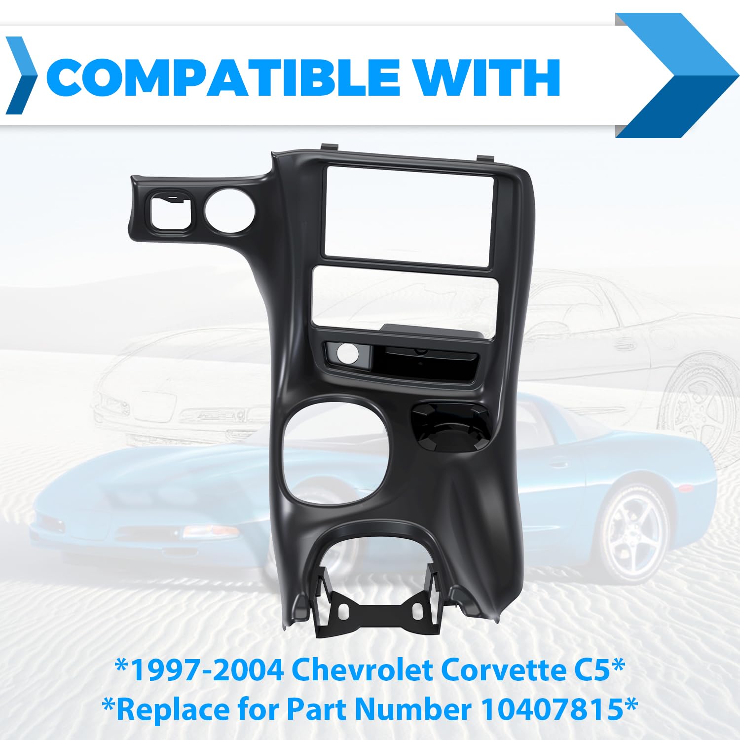 Ecotric Double Din Stereo Dash Installation Compatible With 1997-2004 Chevrolet Corvette C5 Replacement For 10407815