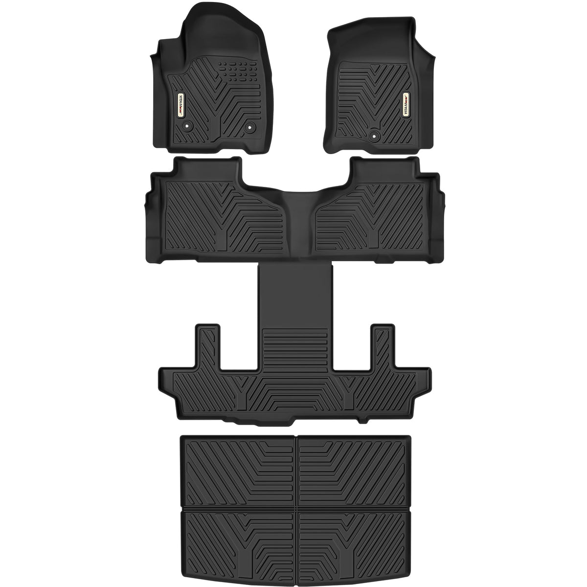 Yitamotor All-Weather Floor Mats Set Fit For 2021-2025 Chevy Suburban / 2021-2025 Gmc Yukon Xl 3 Row Seat Floor Mats Cargo Liner