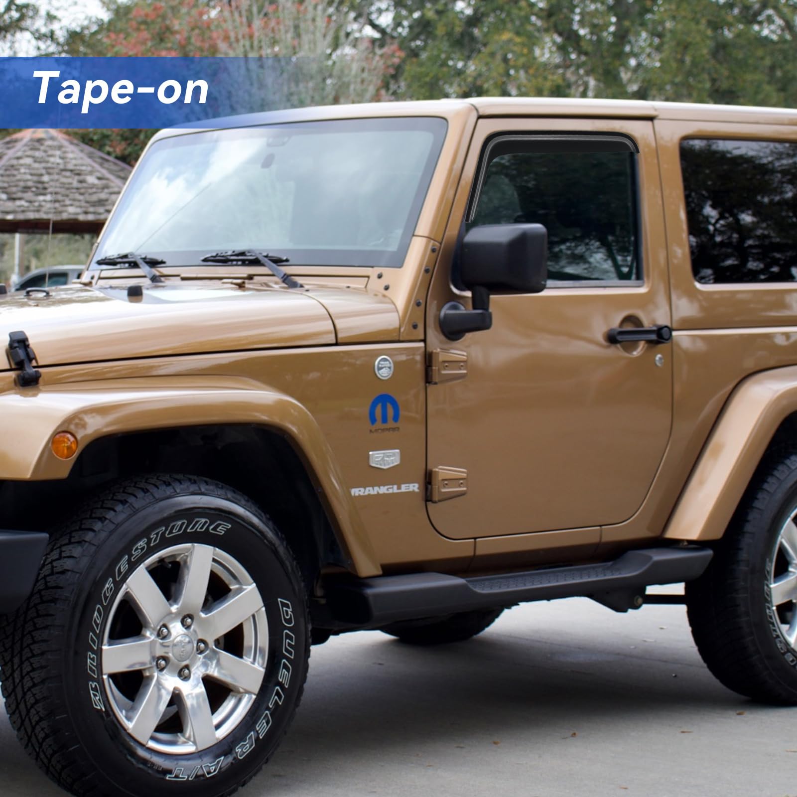 Window Visors Rain Guards For 2007-2018 Jeep Wrangler 2-Door, Out-Channel Window Vent Wind Deflectors Visors Shades For 07-18 Wr