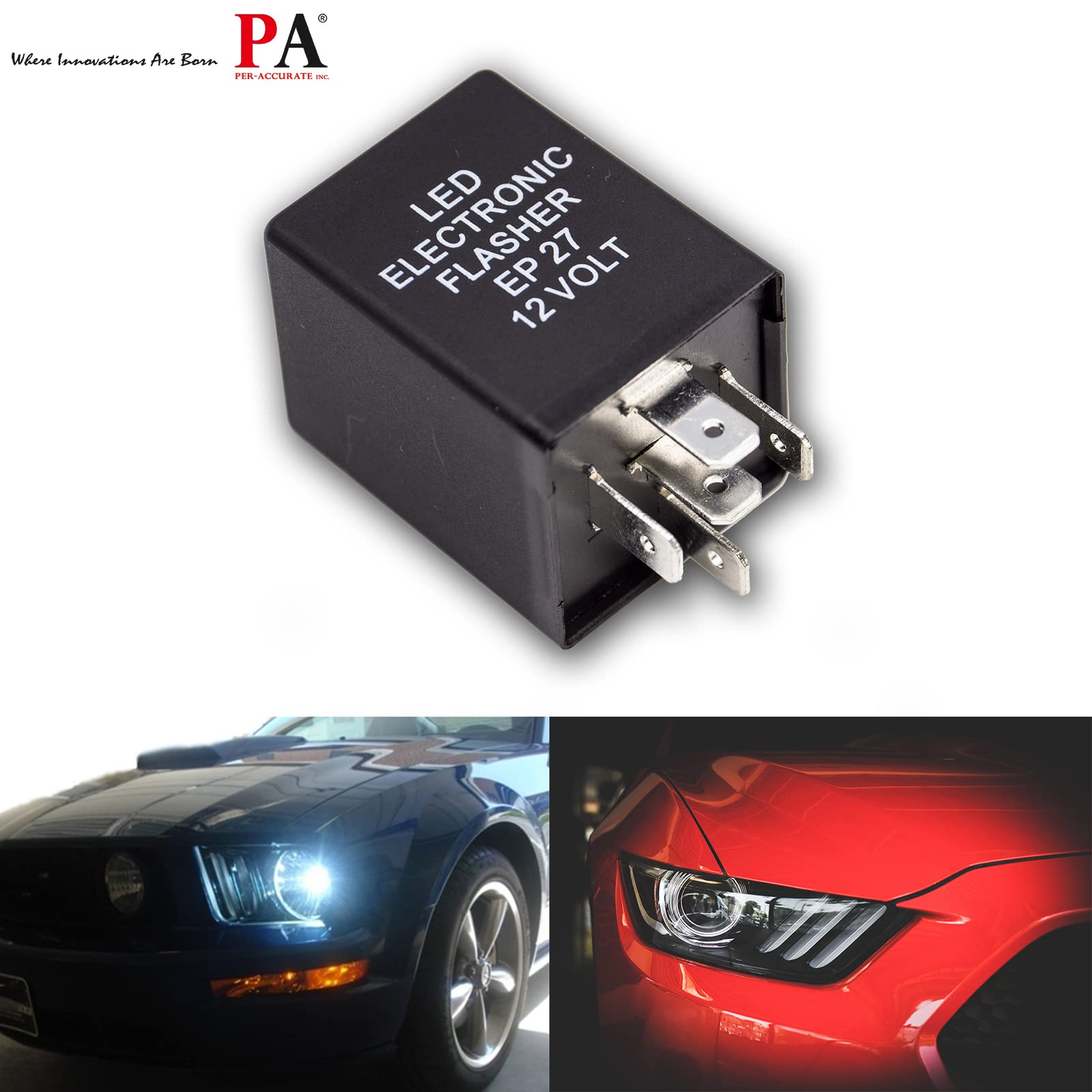 Pa Led Ep27 Led Flasher Relay 5-Pin Turn Signal Light Bulbs Electronic Fix Kit For Ford Mustang