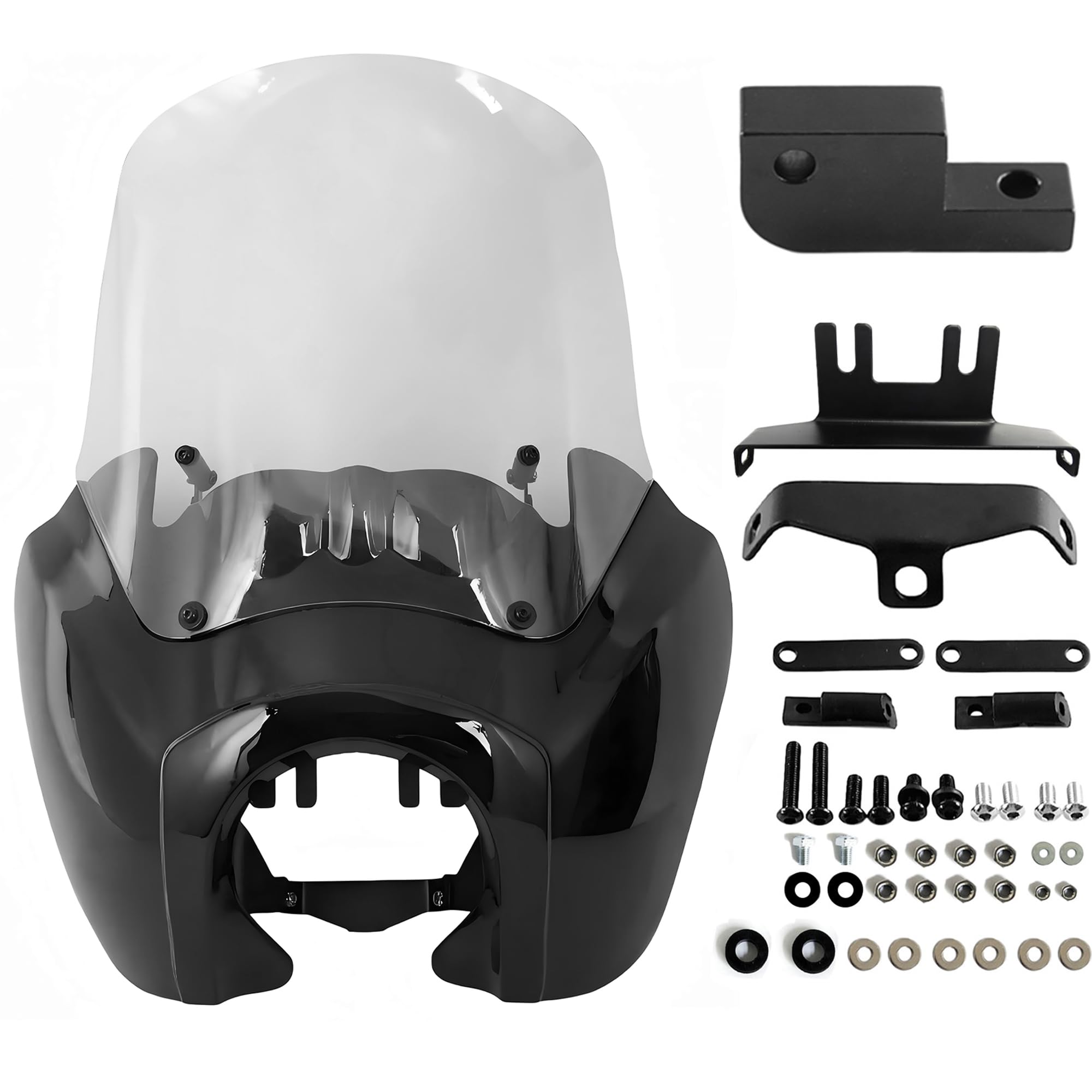 Fatecim Headlight Fairing With 15'' Clear Windshield Windscreen For Harley Dyna T-Sport Fxdxt Fxd Fxdc Fxdb Fxdl Fxdls