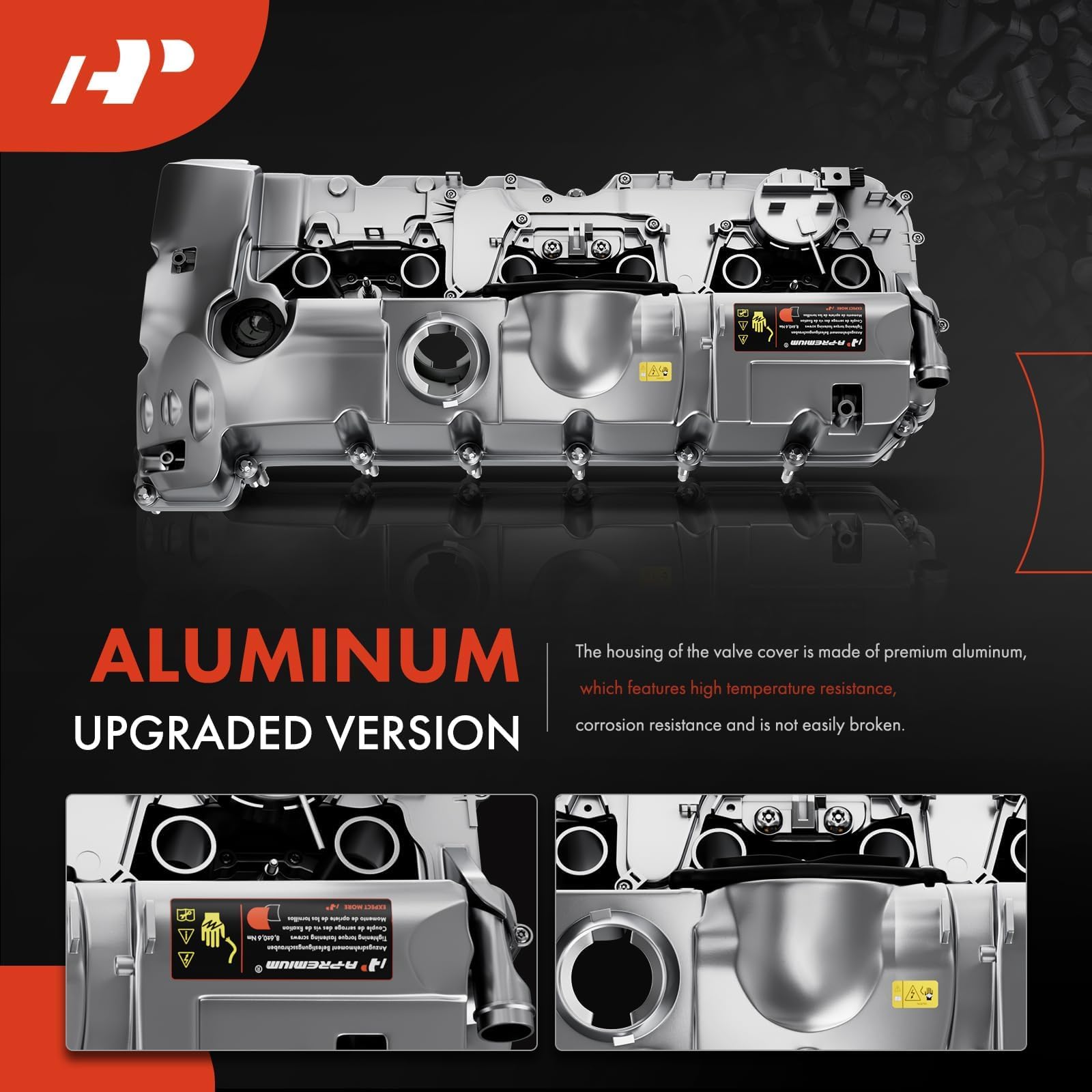 A-Premium Upgraded Aluminum Engine Valve Cover Kit - Compatible with BMW (E60 E70 E82 E83 E84 E89 E90 E92) Model - 2007-2013 - 2